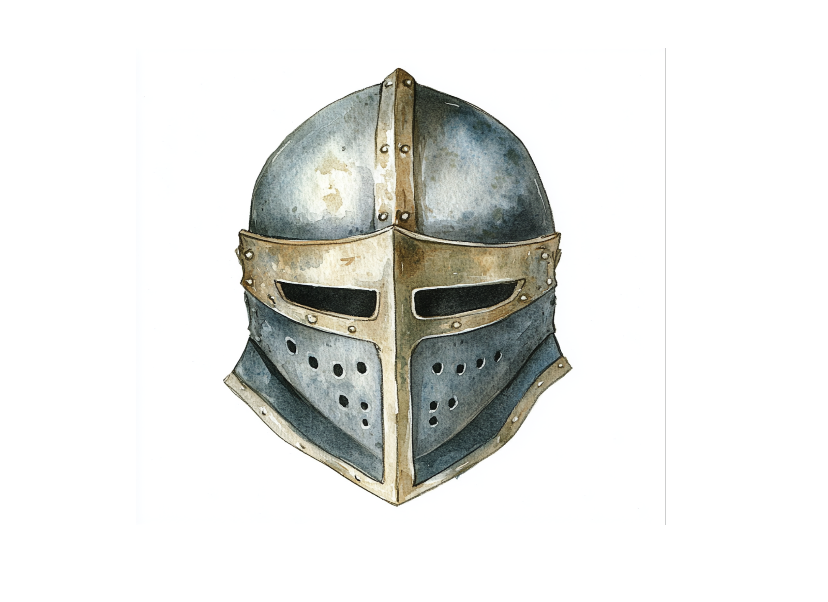 Fantasy Knight Helmets Clipart Bundle