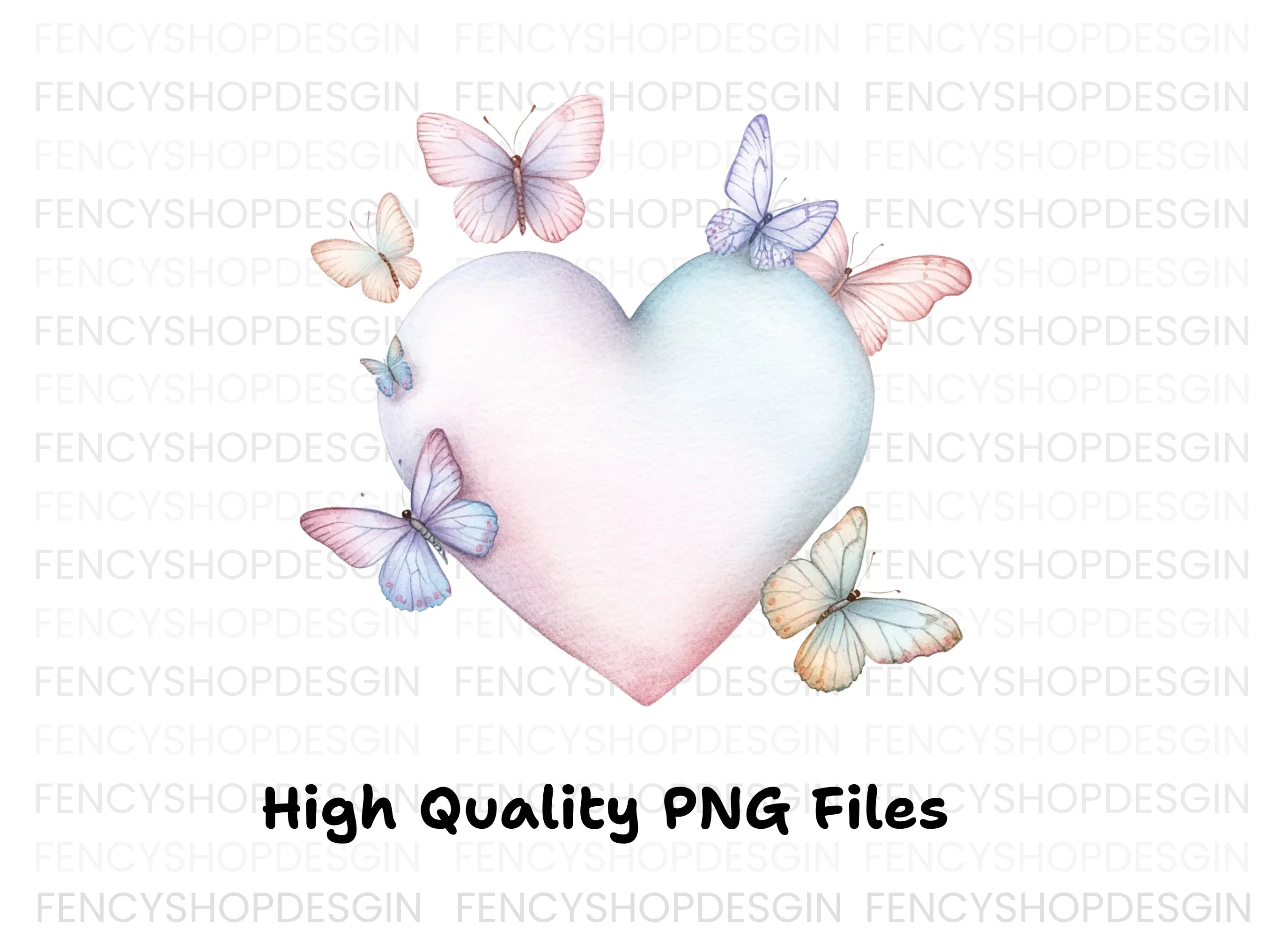 Hearts and Butterflies Clipart Bundle