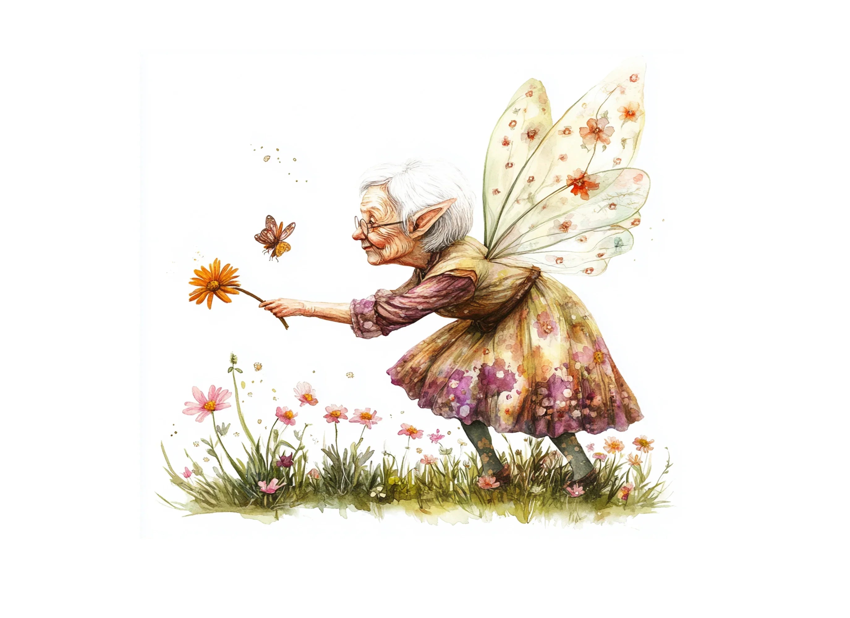 Elderly Fairy Clipart Bundle