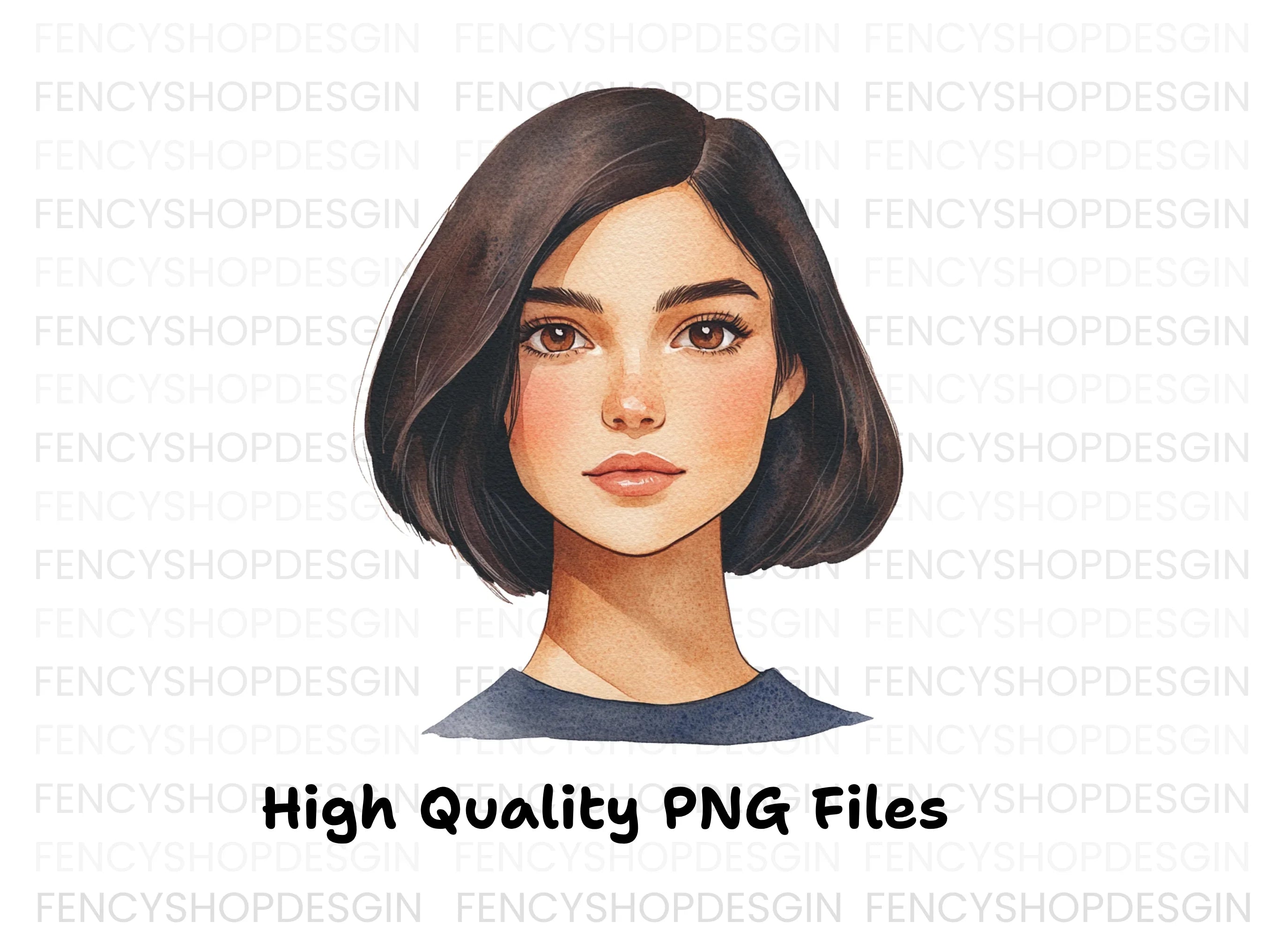 Bob Haircut Girl Clipart Bundle