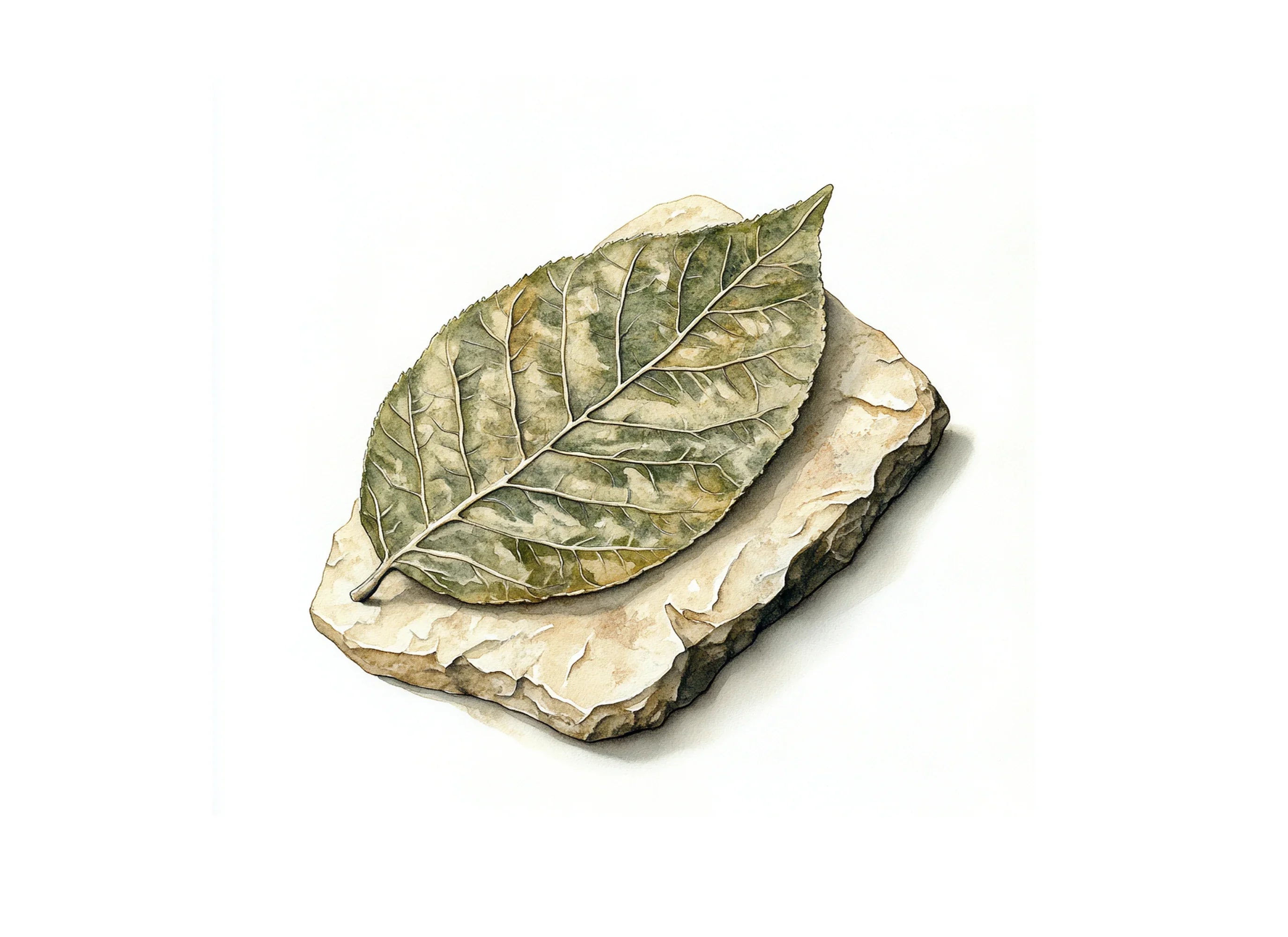 Fossilized Leaf Stone Clipart Bundle