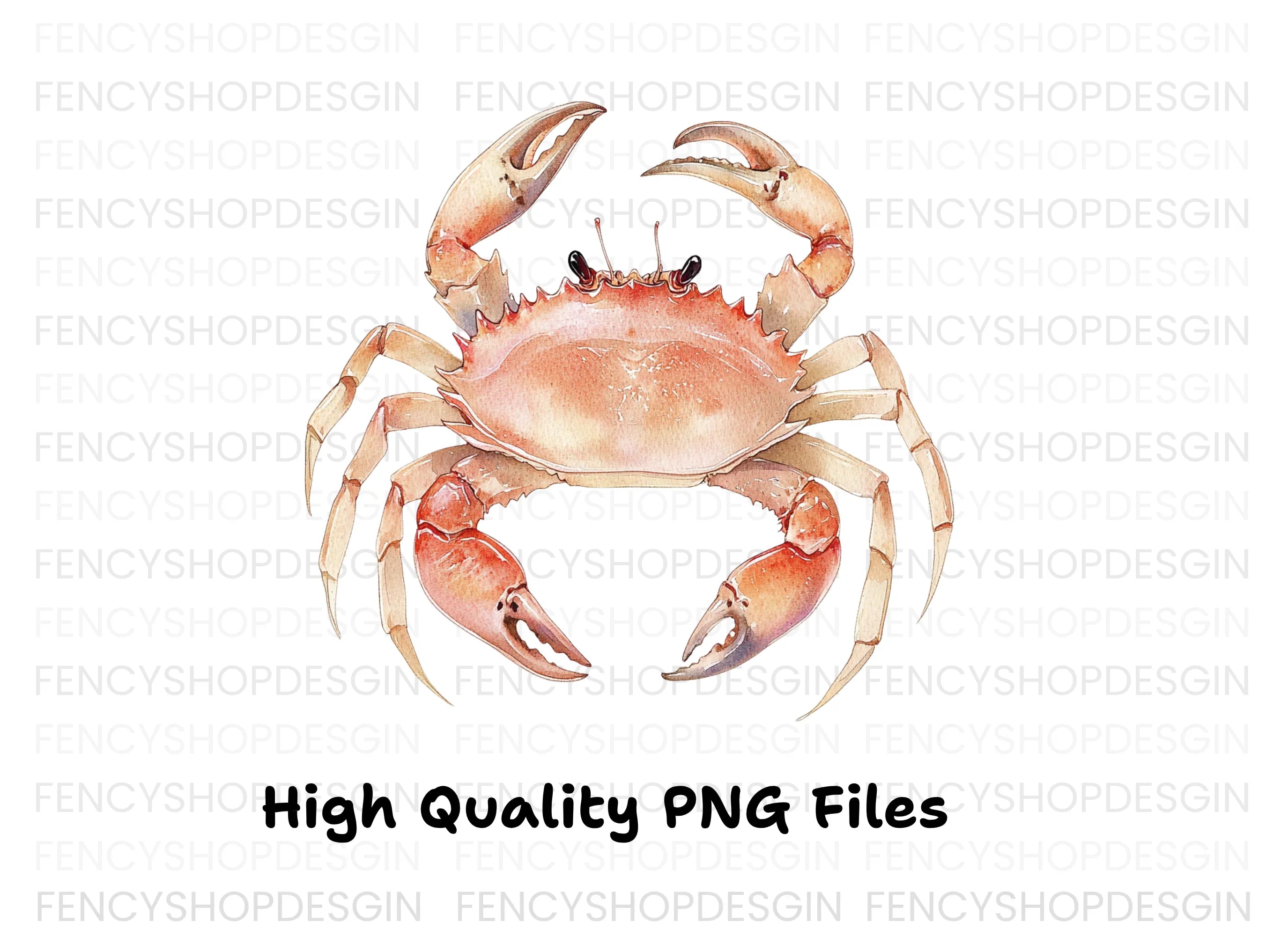Light Orange Crab Clipart Bundle