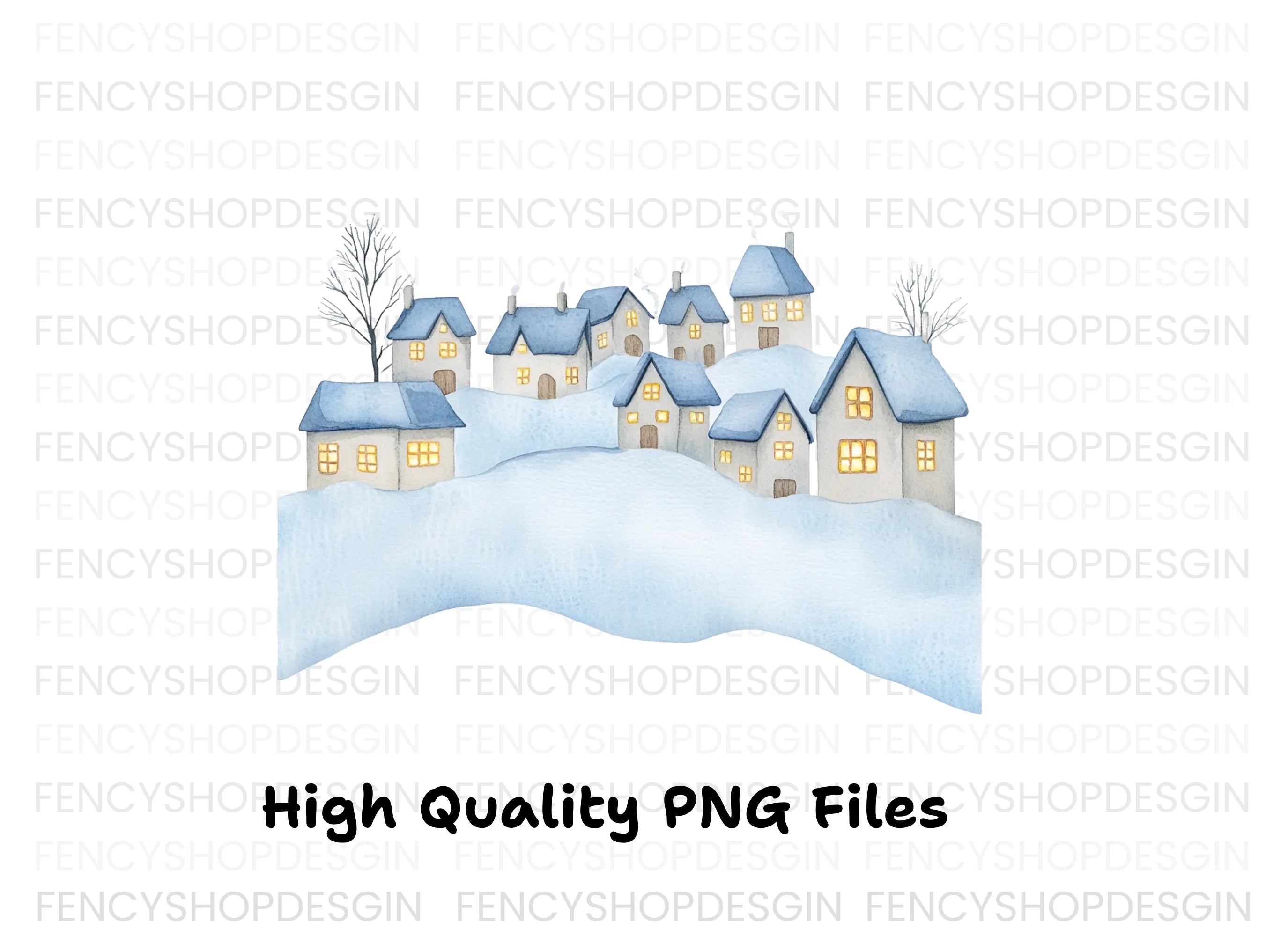 Winter Village Clipart Bundle
