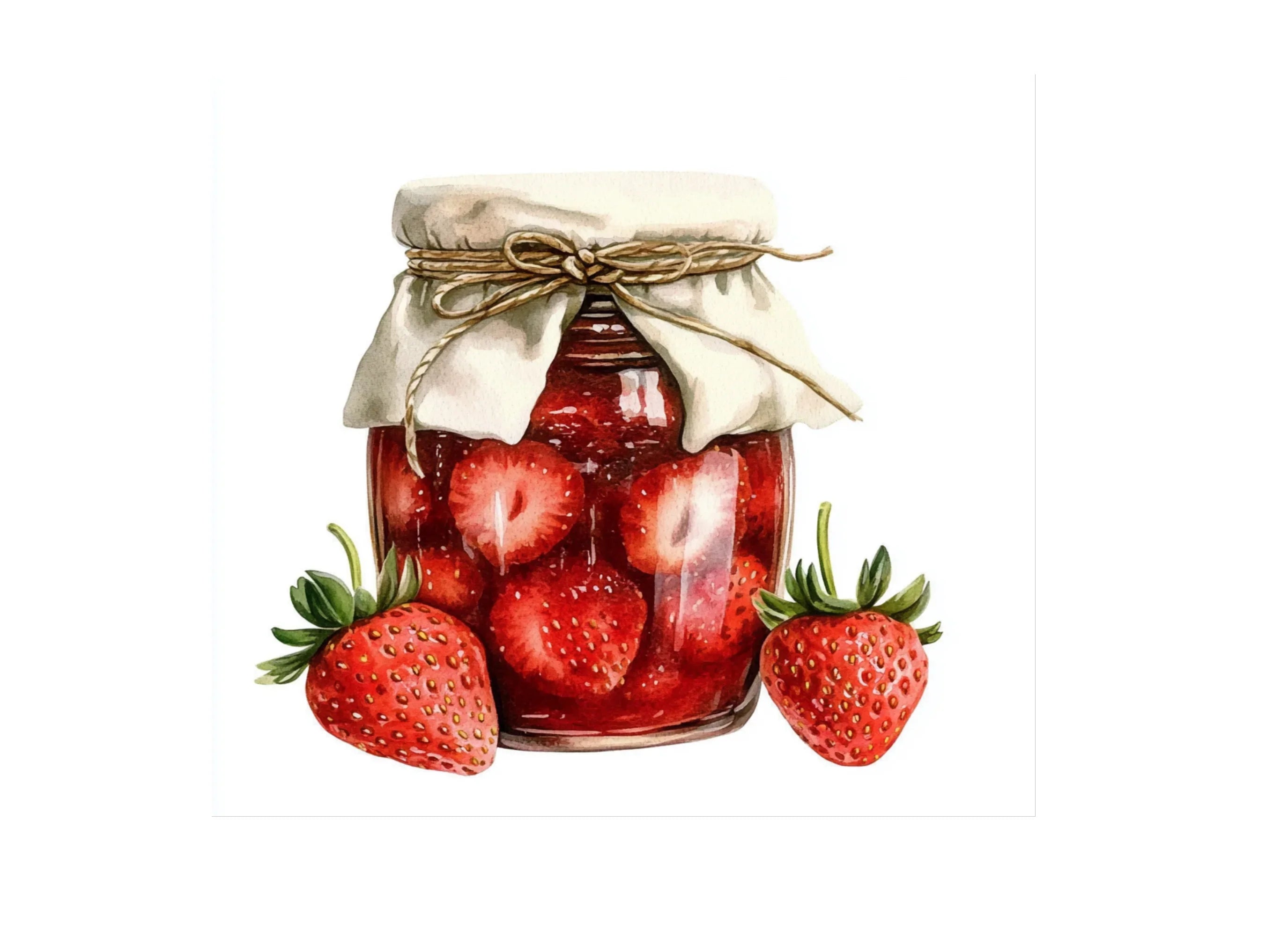 Strawberry Jam Jar Clipart Bundle