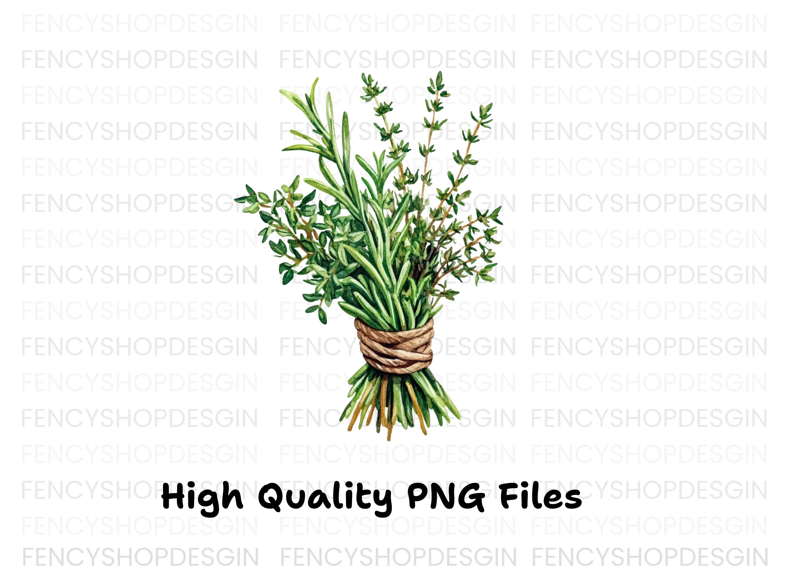 Rustic Herb Bundles Clipart Collection