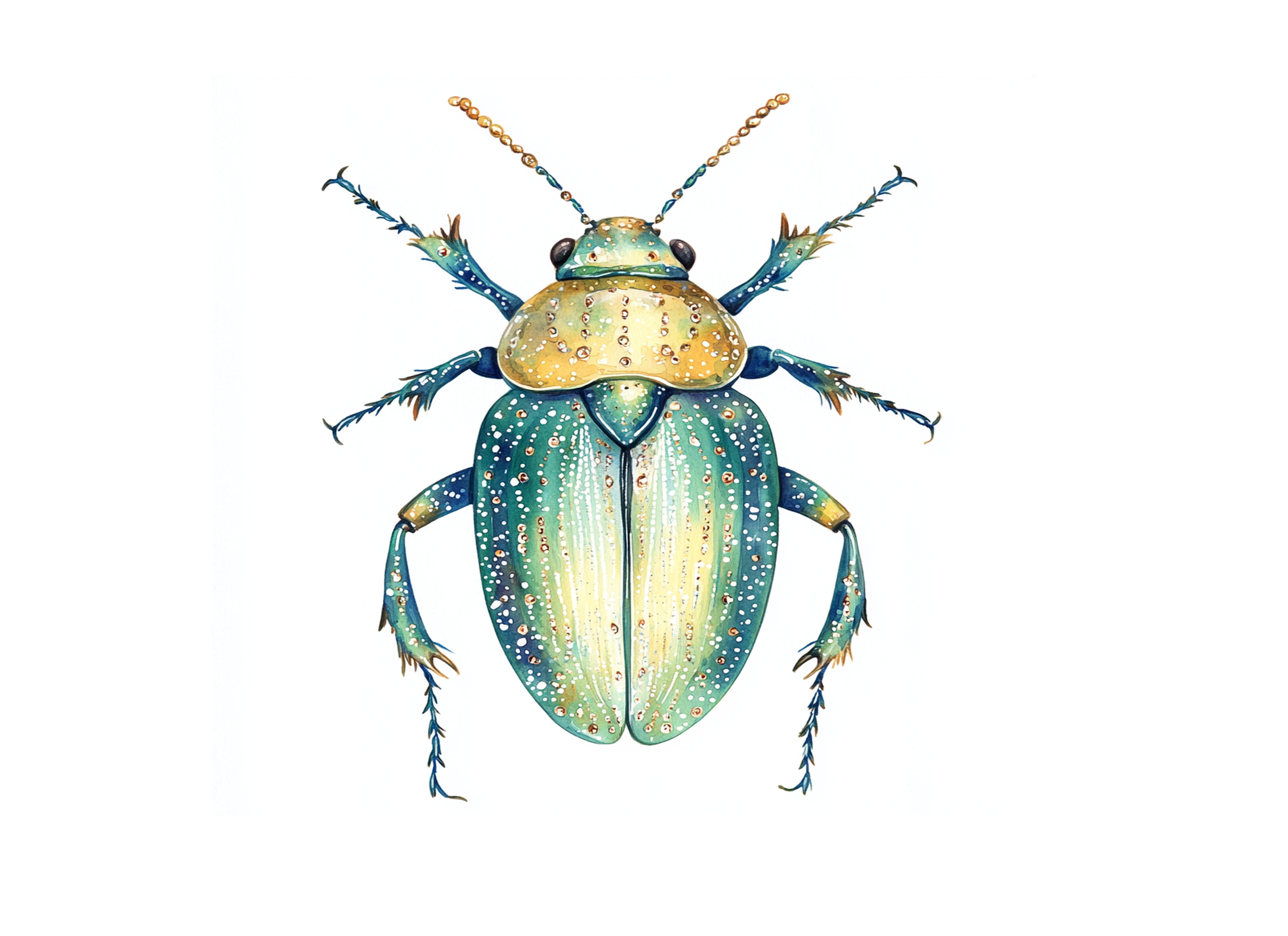Colorful Beetle Illustration Clipart Bundle