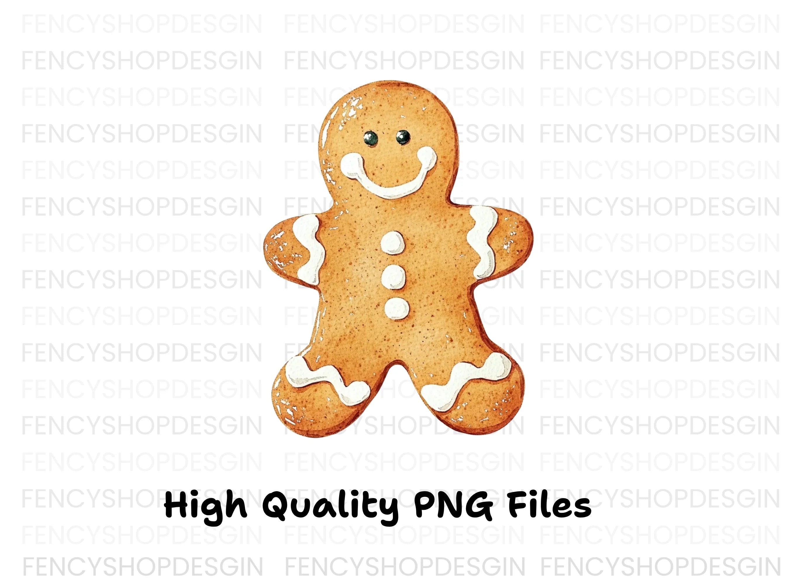 Smiling Gingerbread Man Trio Clipart Bundle