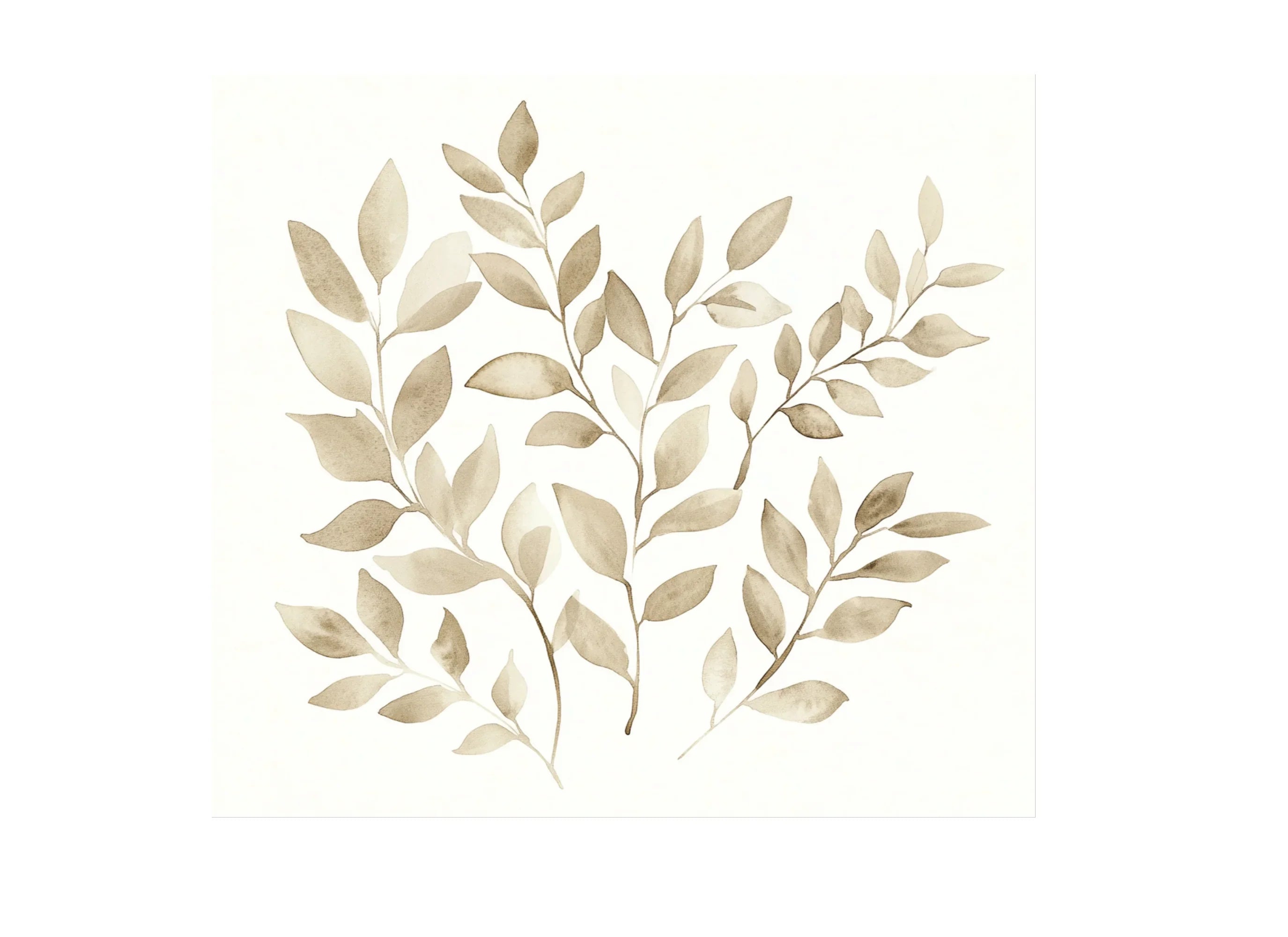 Neutral Tone Botanical Leaf Clipart Bundle