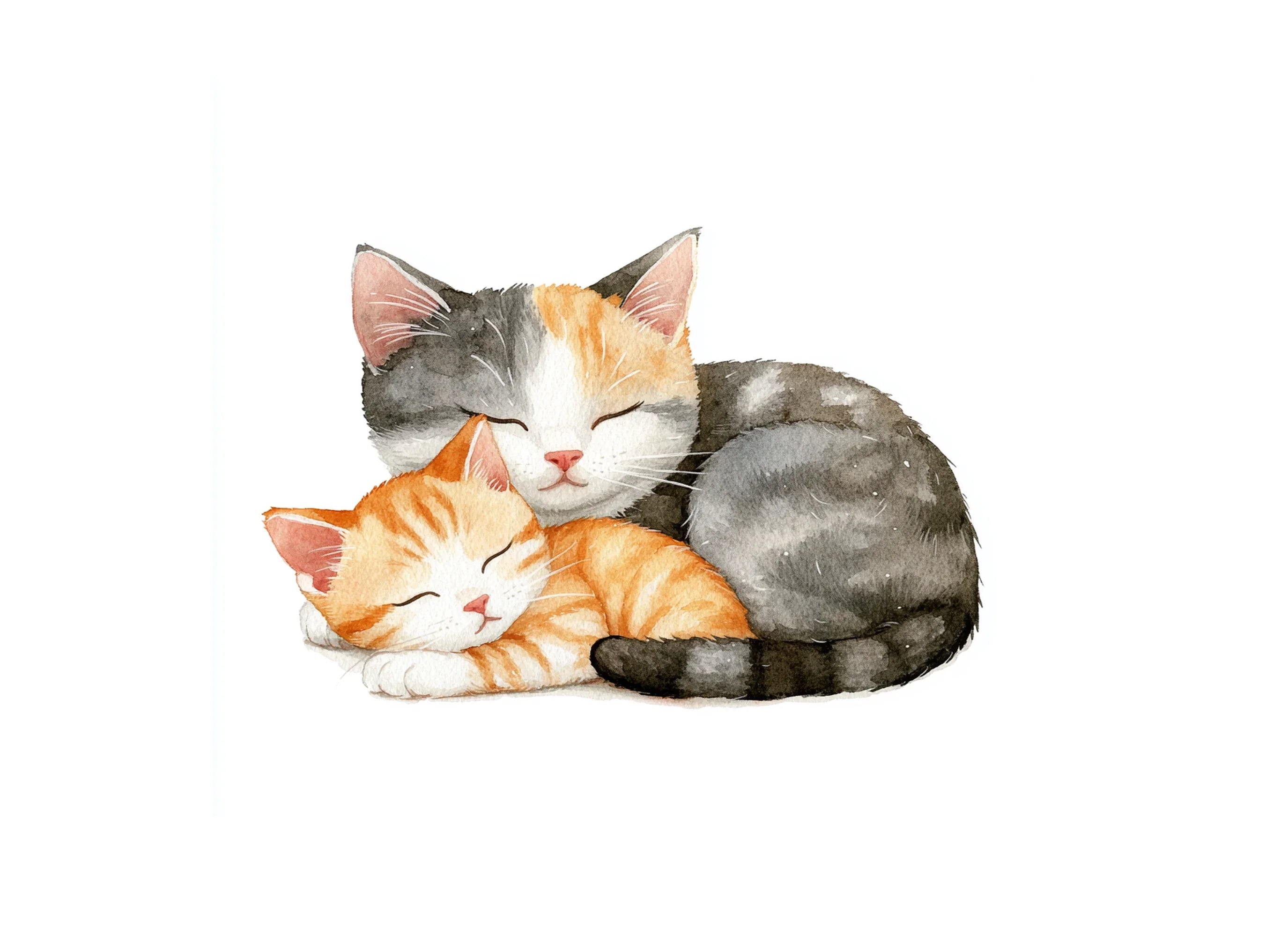 Cute Sleeping Kittens Clipart Bundle