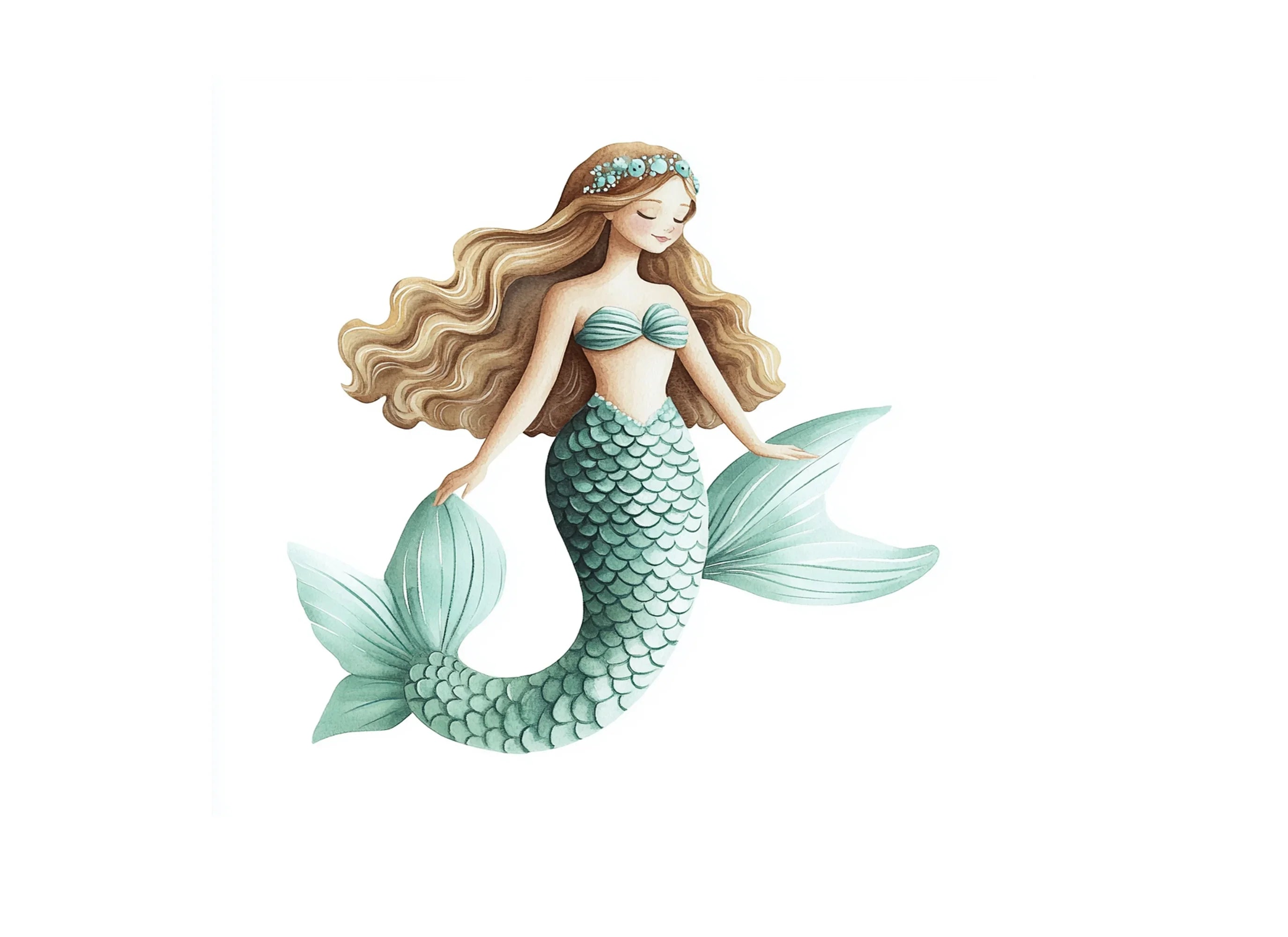 Cute Mermaid Clipart Bundle