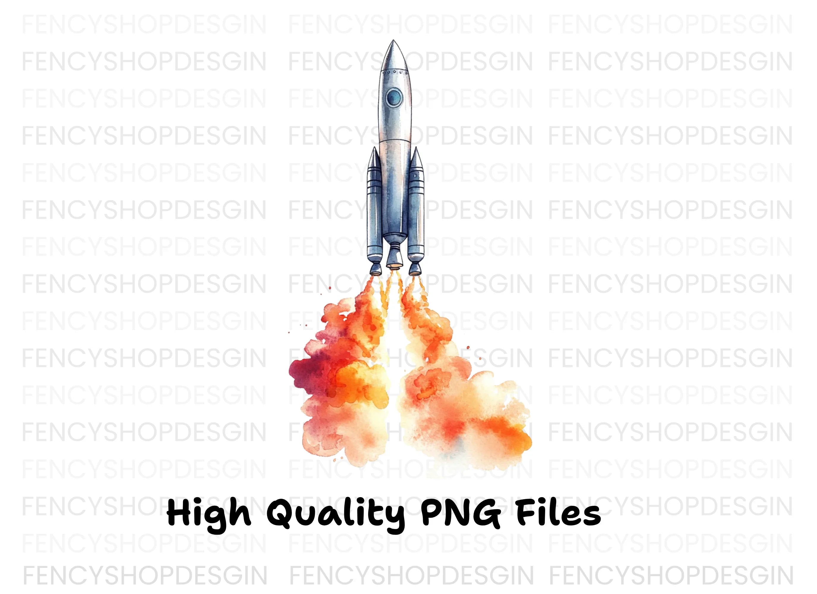 Rocket Launch Clipart Bundle