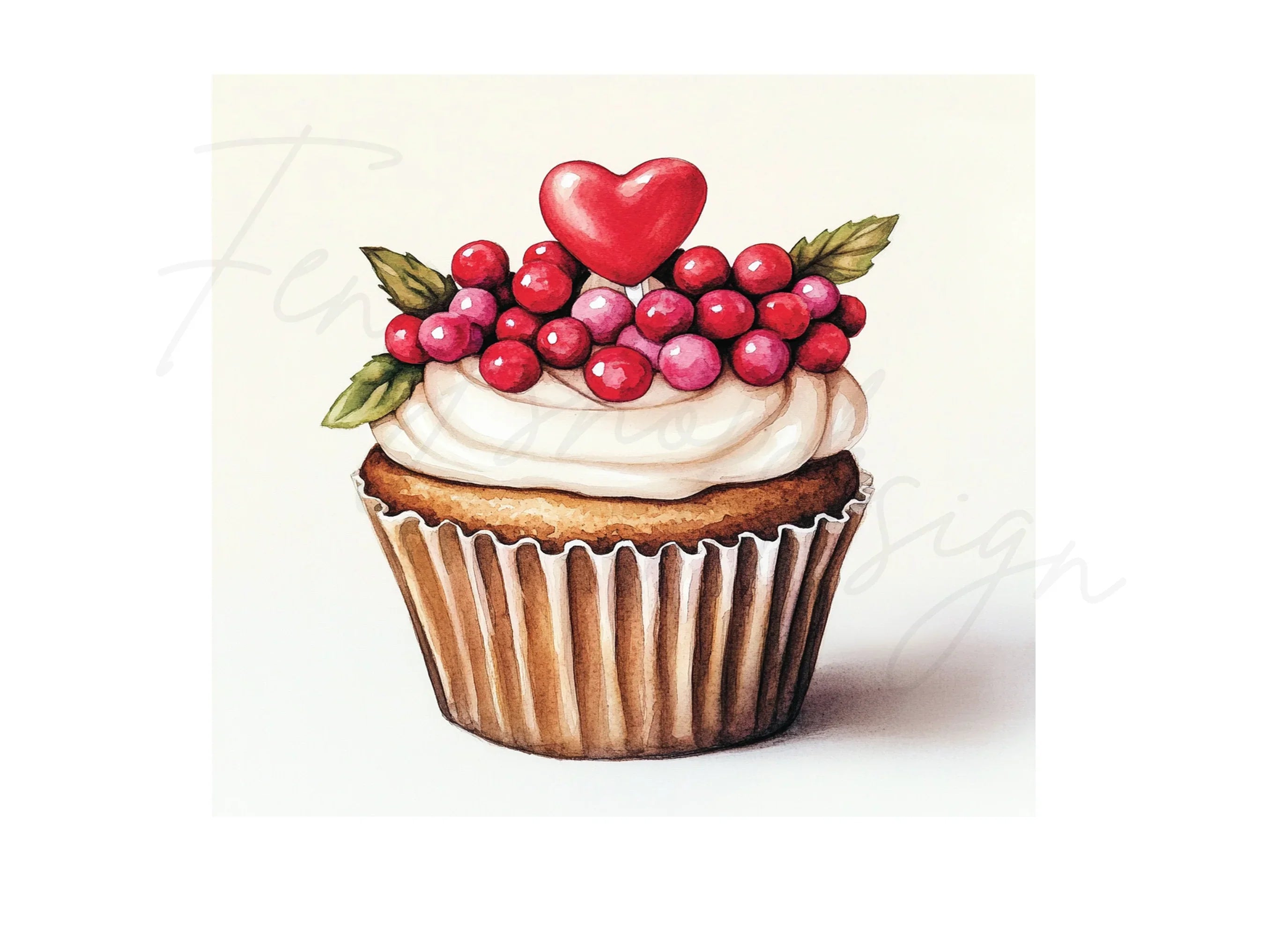 Valentine's Day Cupcakes Clipart Bundle