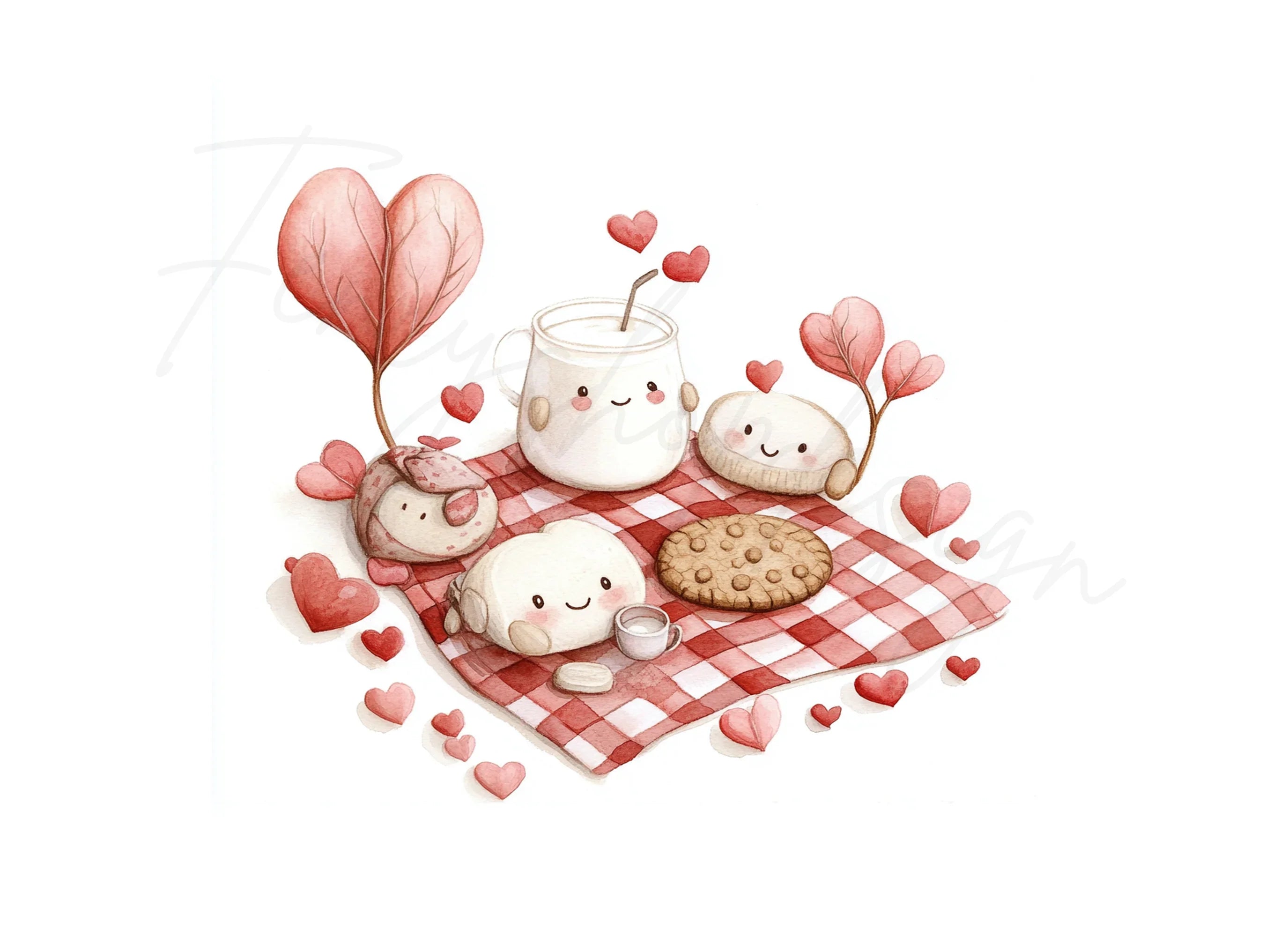 Cute Valentine Day Picnic Clipart Bundle