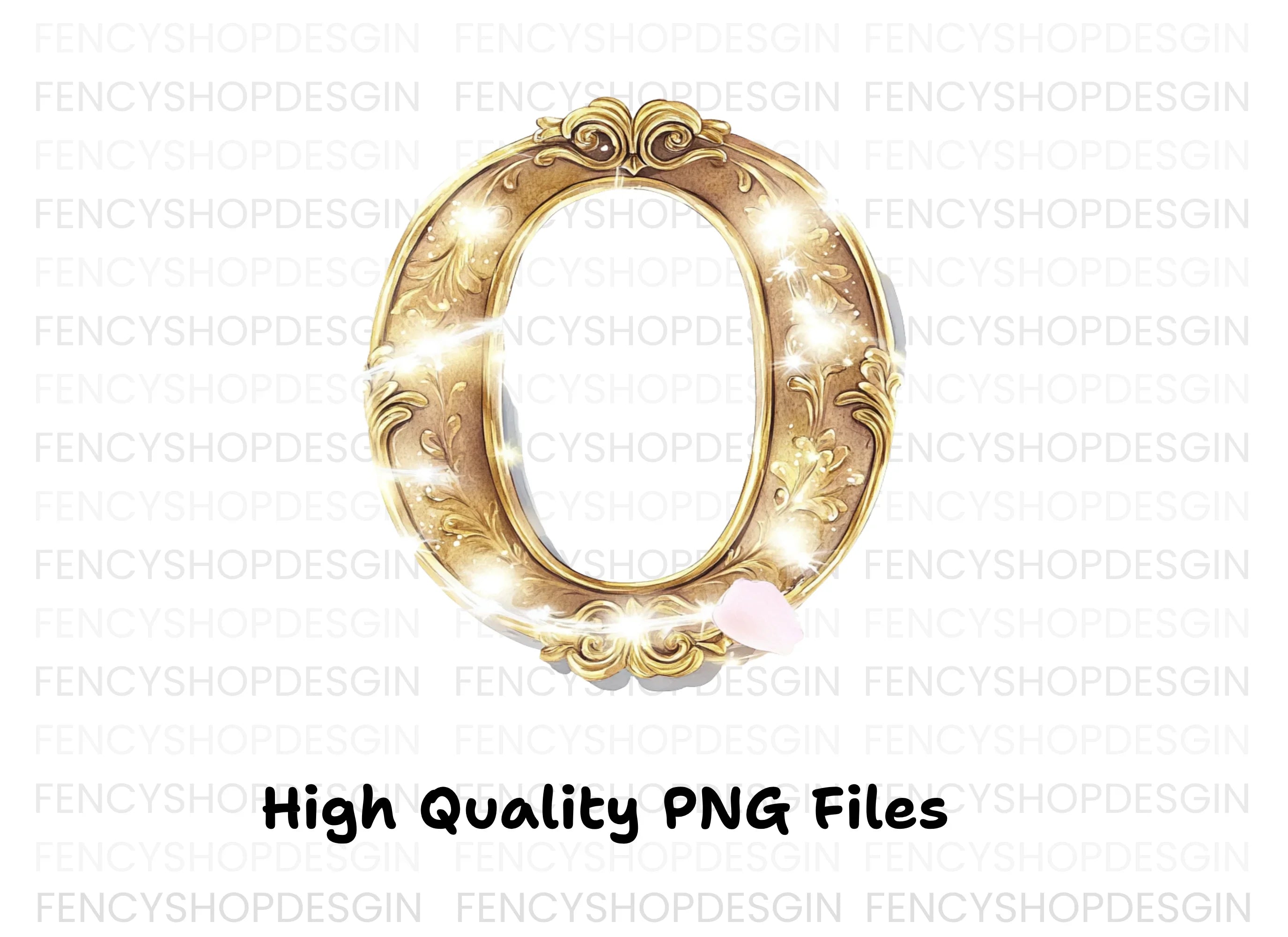 Golden Ornate Number Clipart Bundle