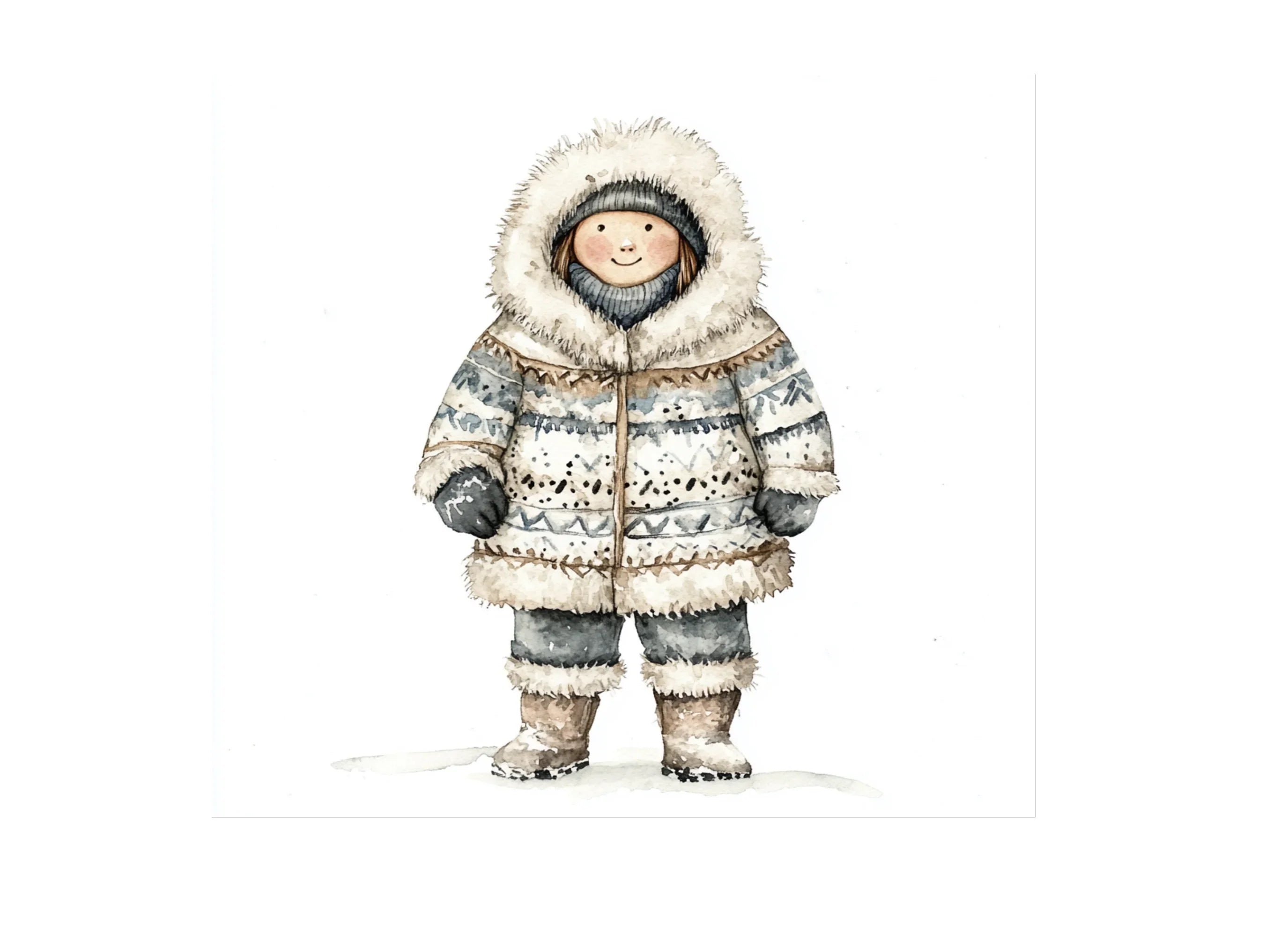 Traditional Inuit Children Clipart Bundle