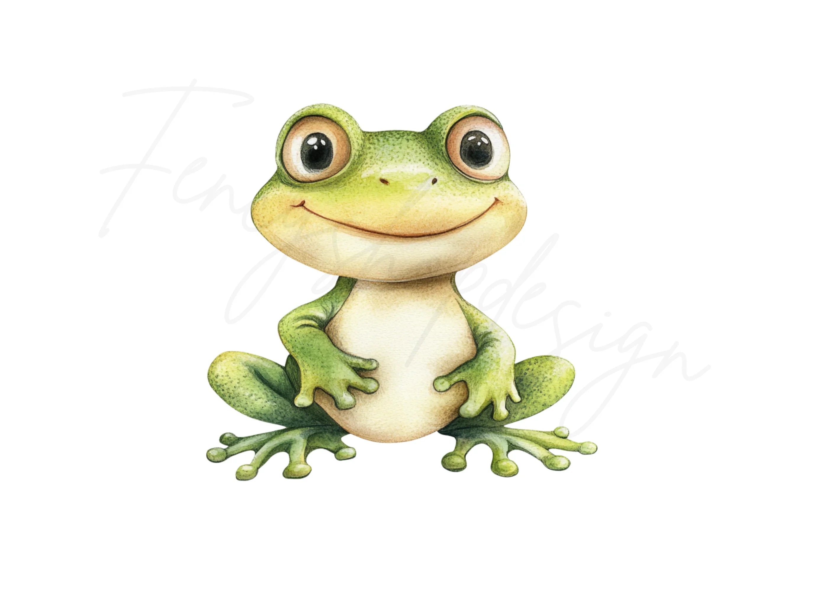 Charming Green Frog Clipart Bundle