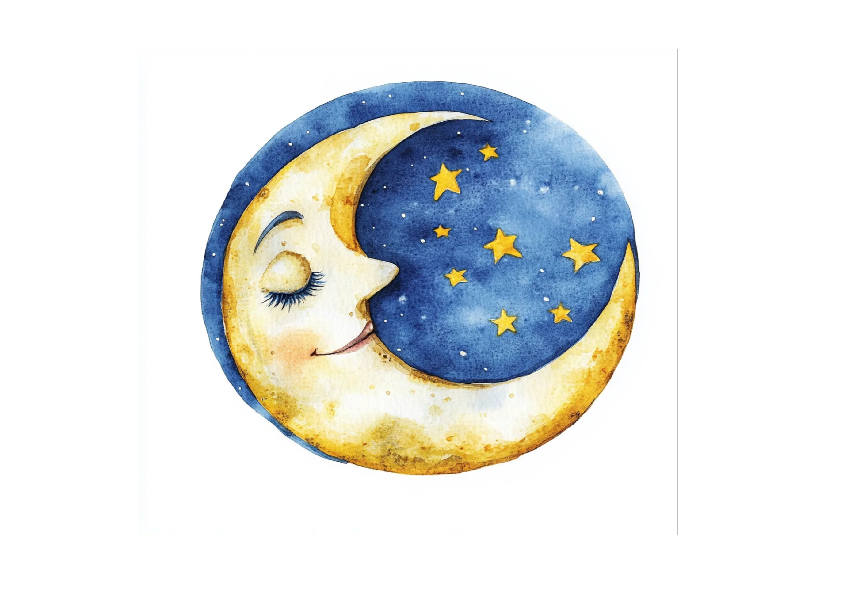 Sleeping Moon and Stars Clipart Bundle