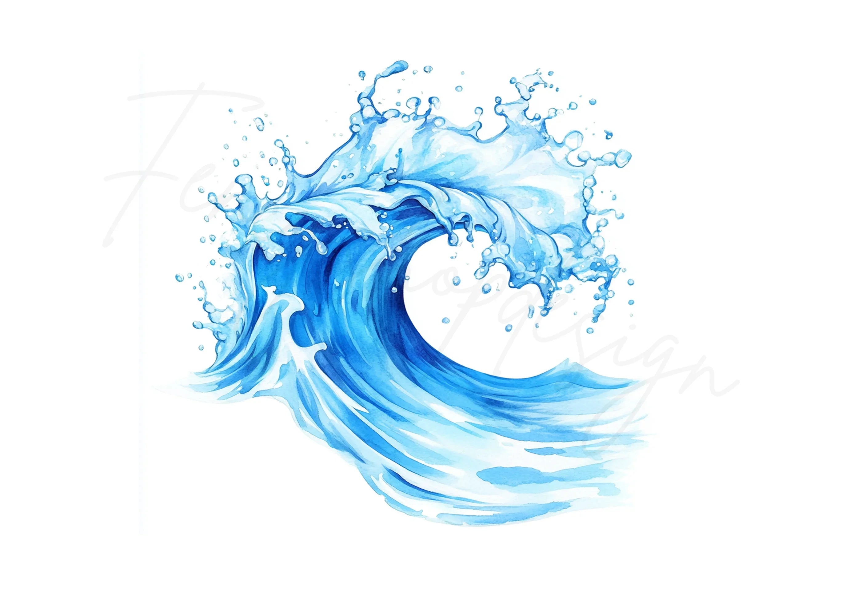 Dynamic Ocean Waves Clipart Bundle
