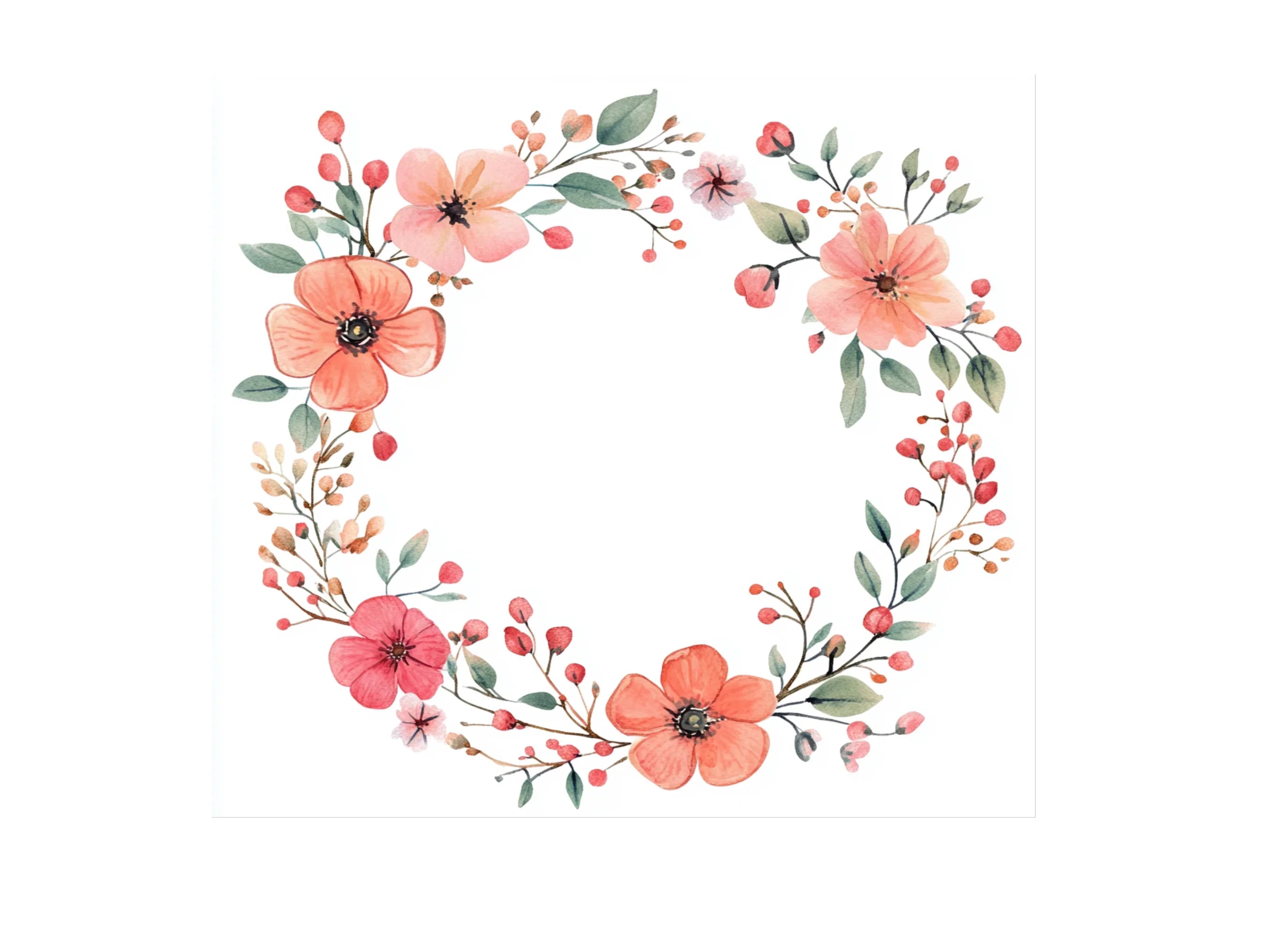 Elegant Floral Wreaths Clipart Bundle