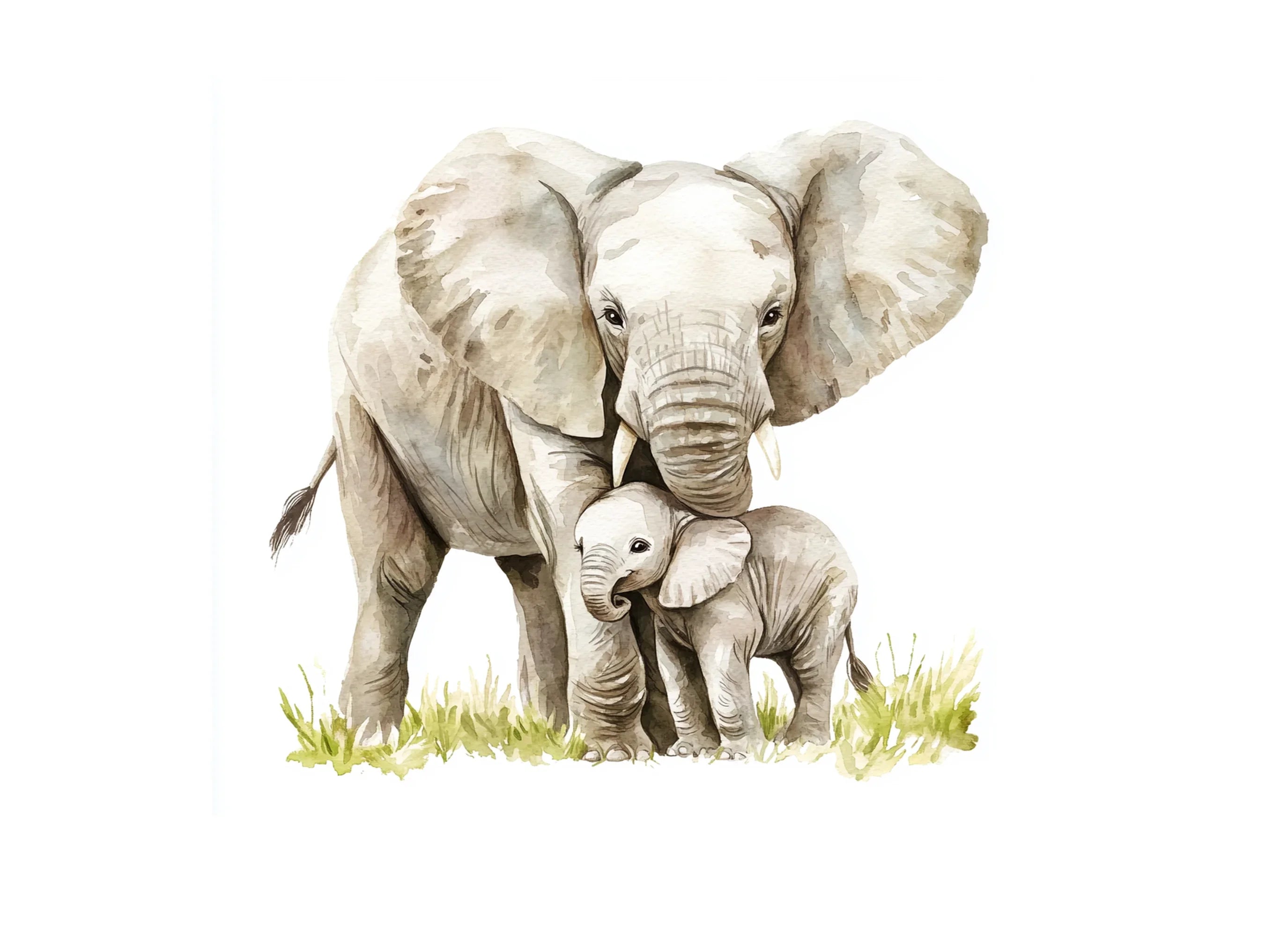 Cute Elephant Family Clipart Bundle