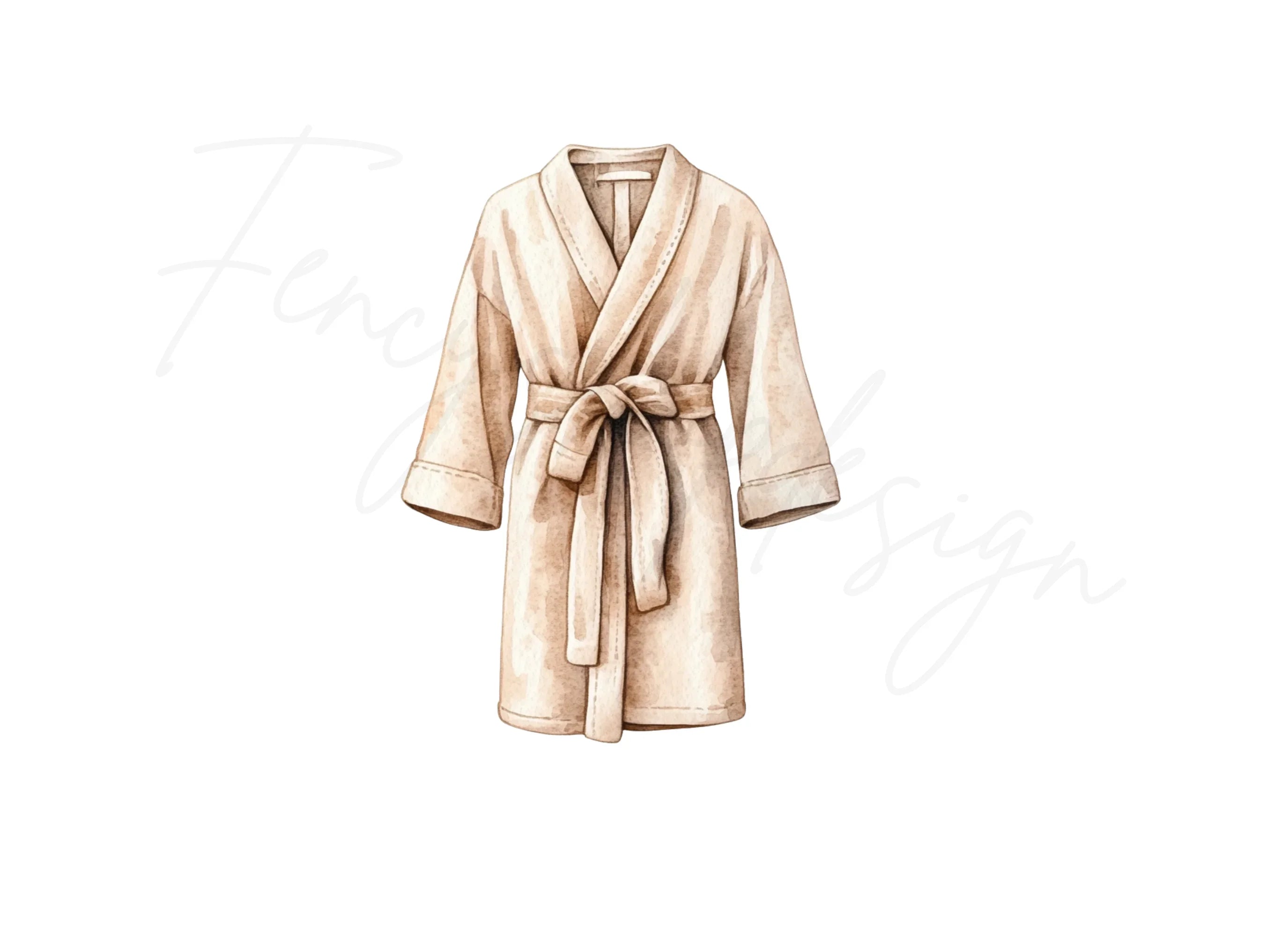 Cozy Beige Bathrobe Clipart Bundle