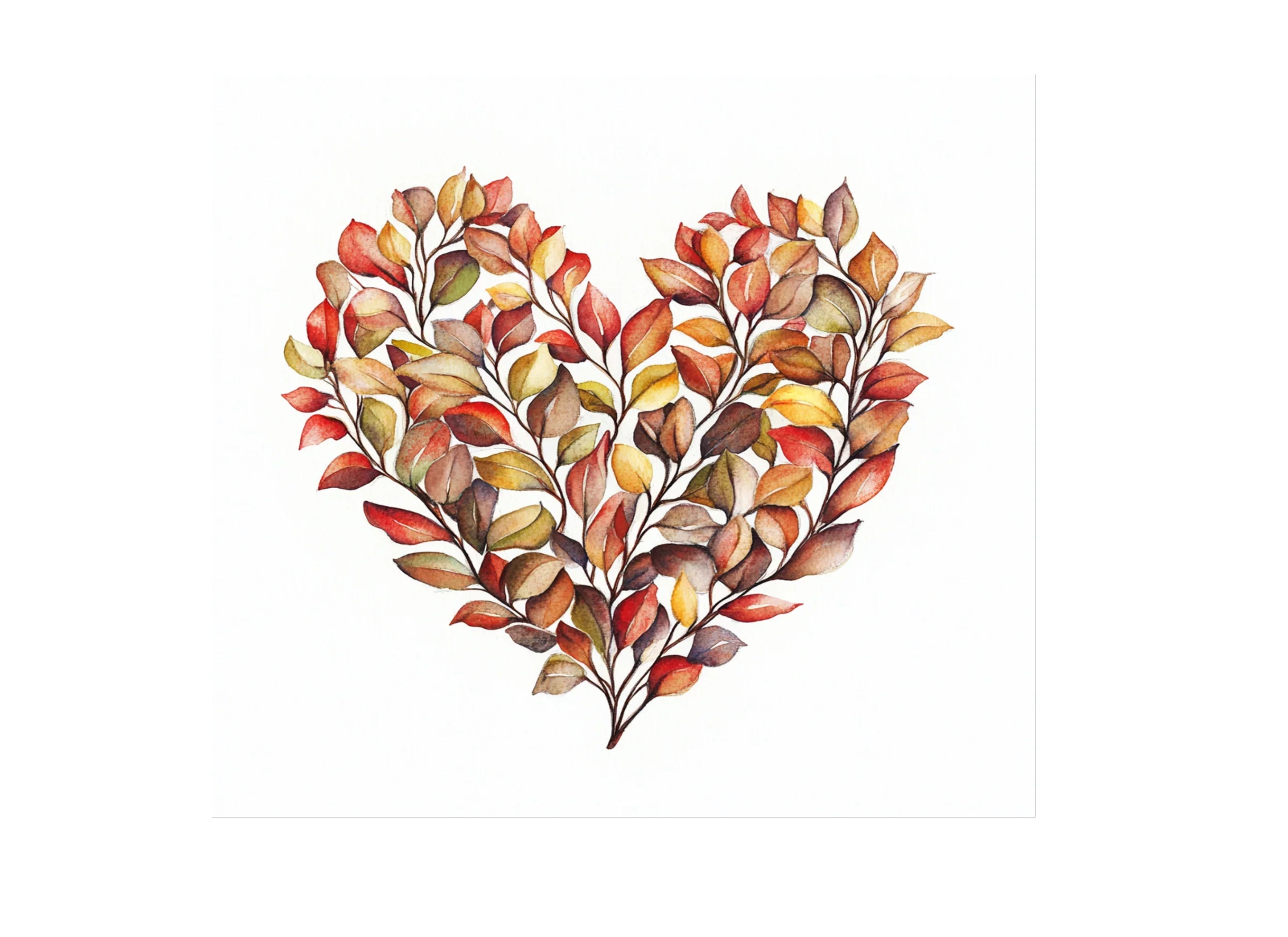Autumn Leaves Heart Shape Clipart Bundle