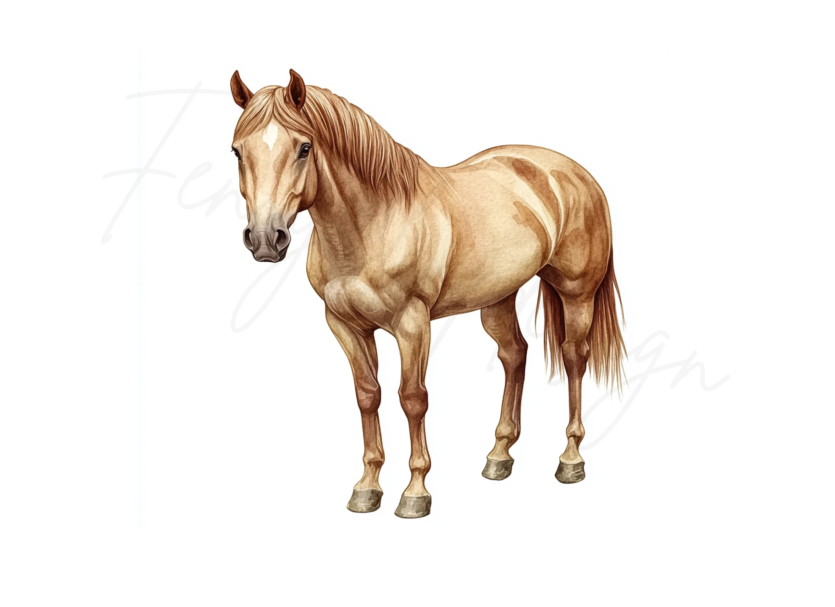 Majestic Palomino Horse Clipart Bundle