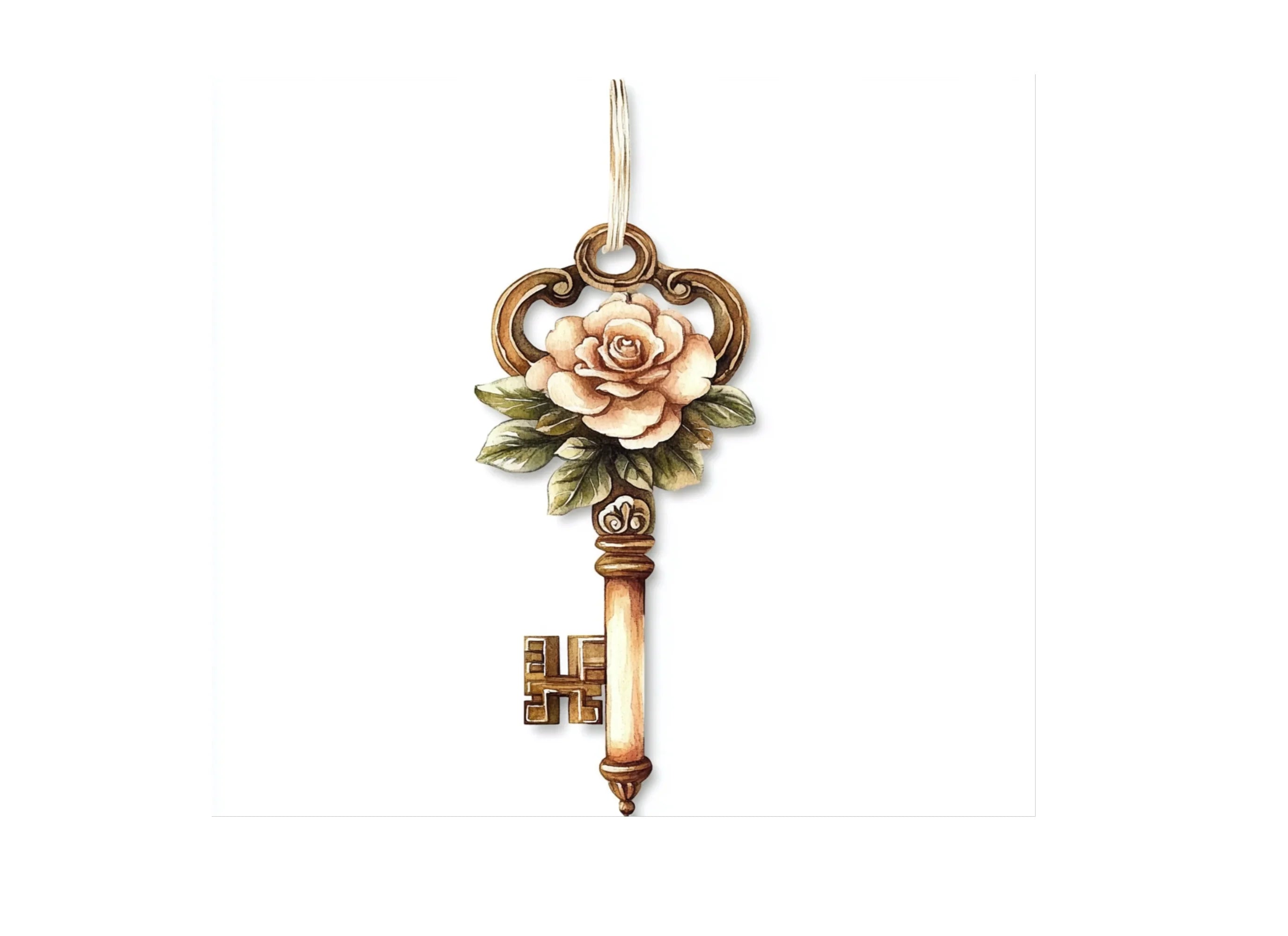 Floral Skeleton Keys Clipart Bundle