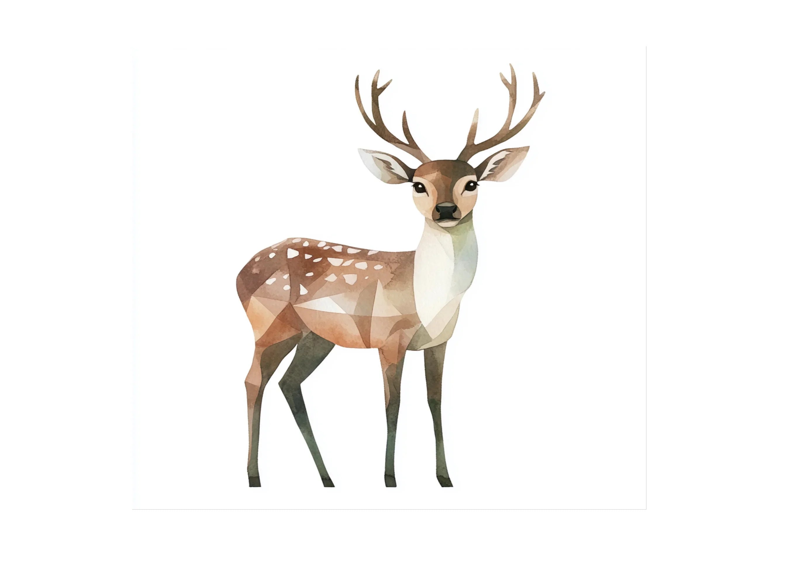 Polygonal Deer Illustrations Clipart Bundle