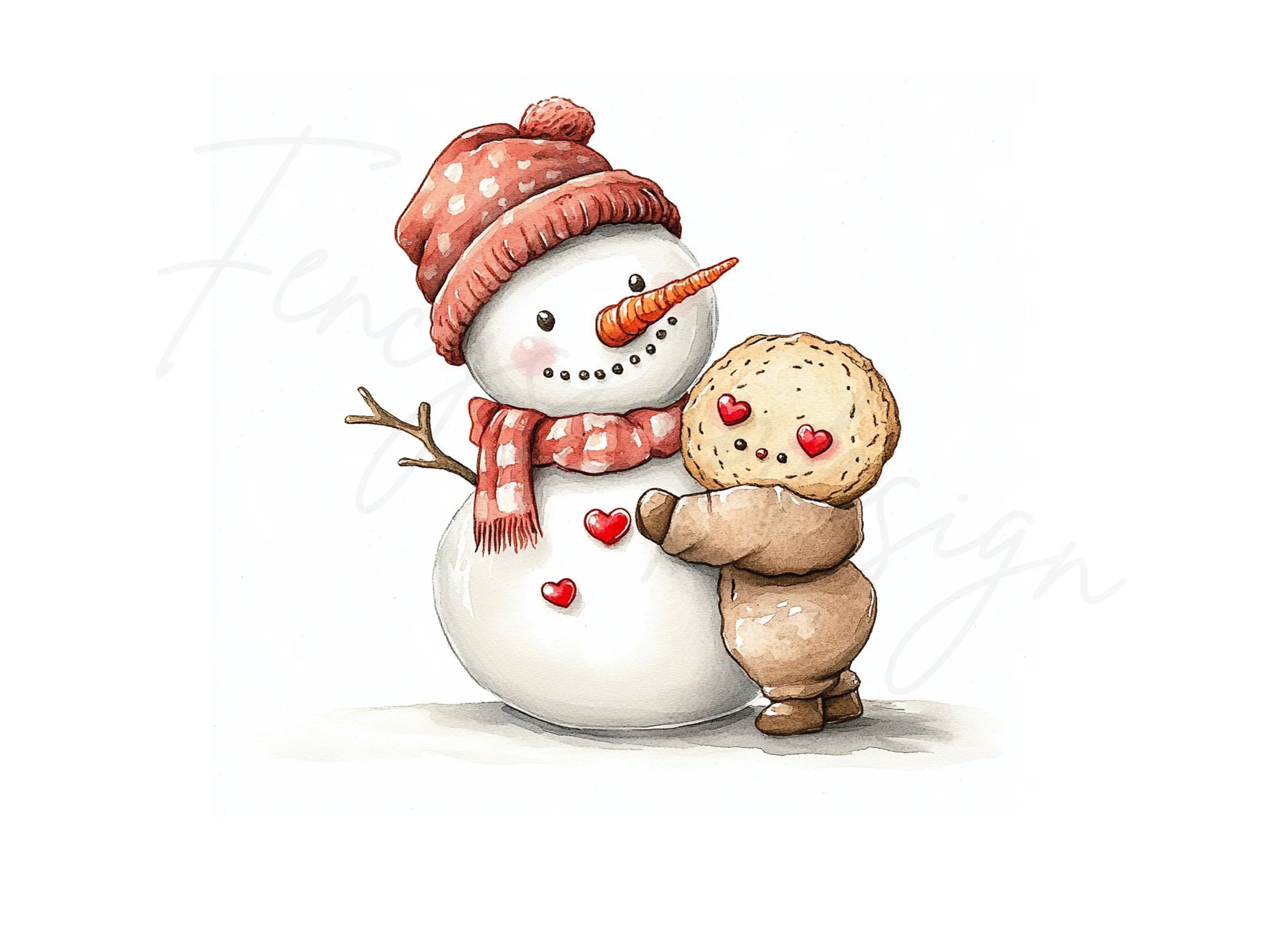 Snowman Couple Winter Holiday Clipart Bundle