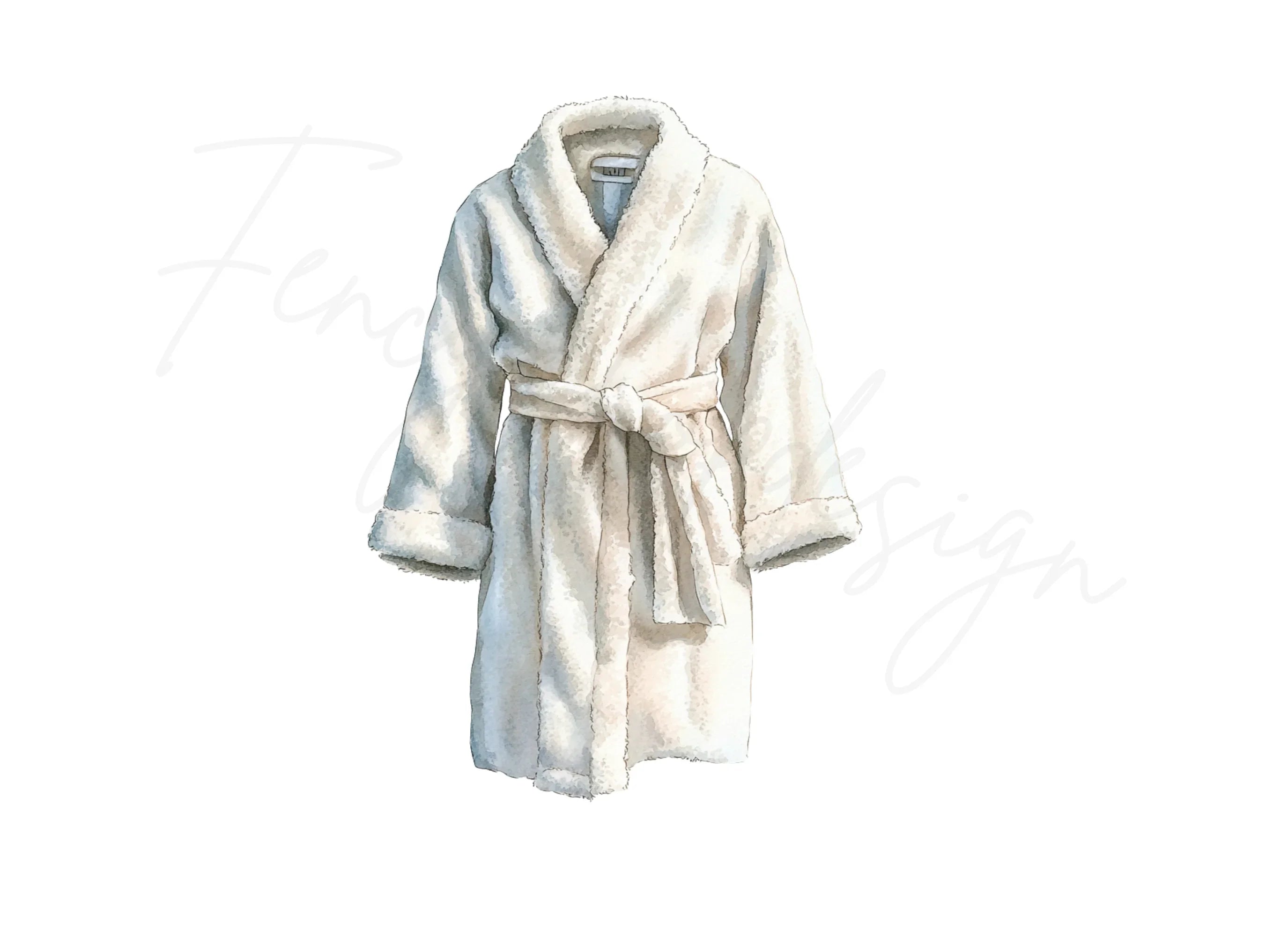 White Bathrobe Spa Clipart Bundle