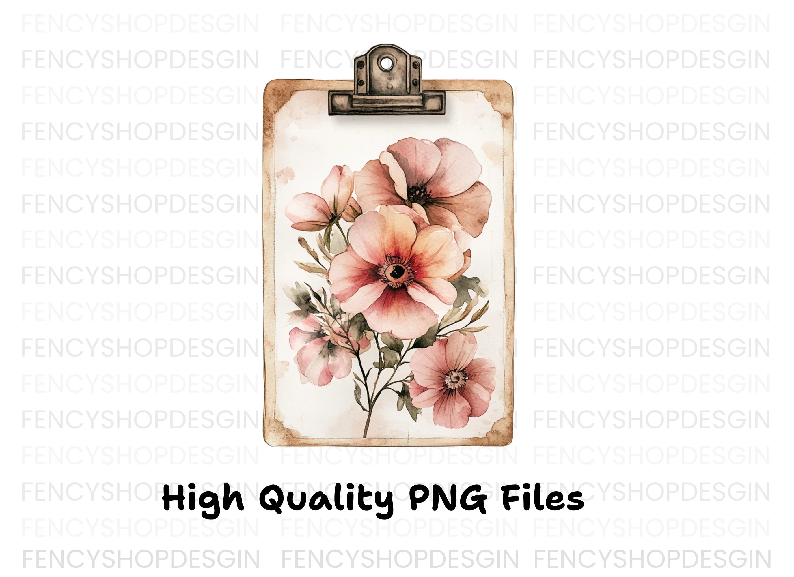 Floral Clipboard Clipart Bundle
