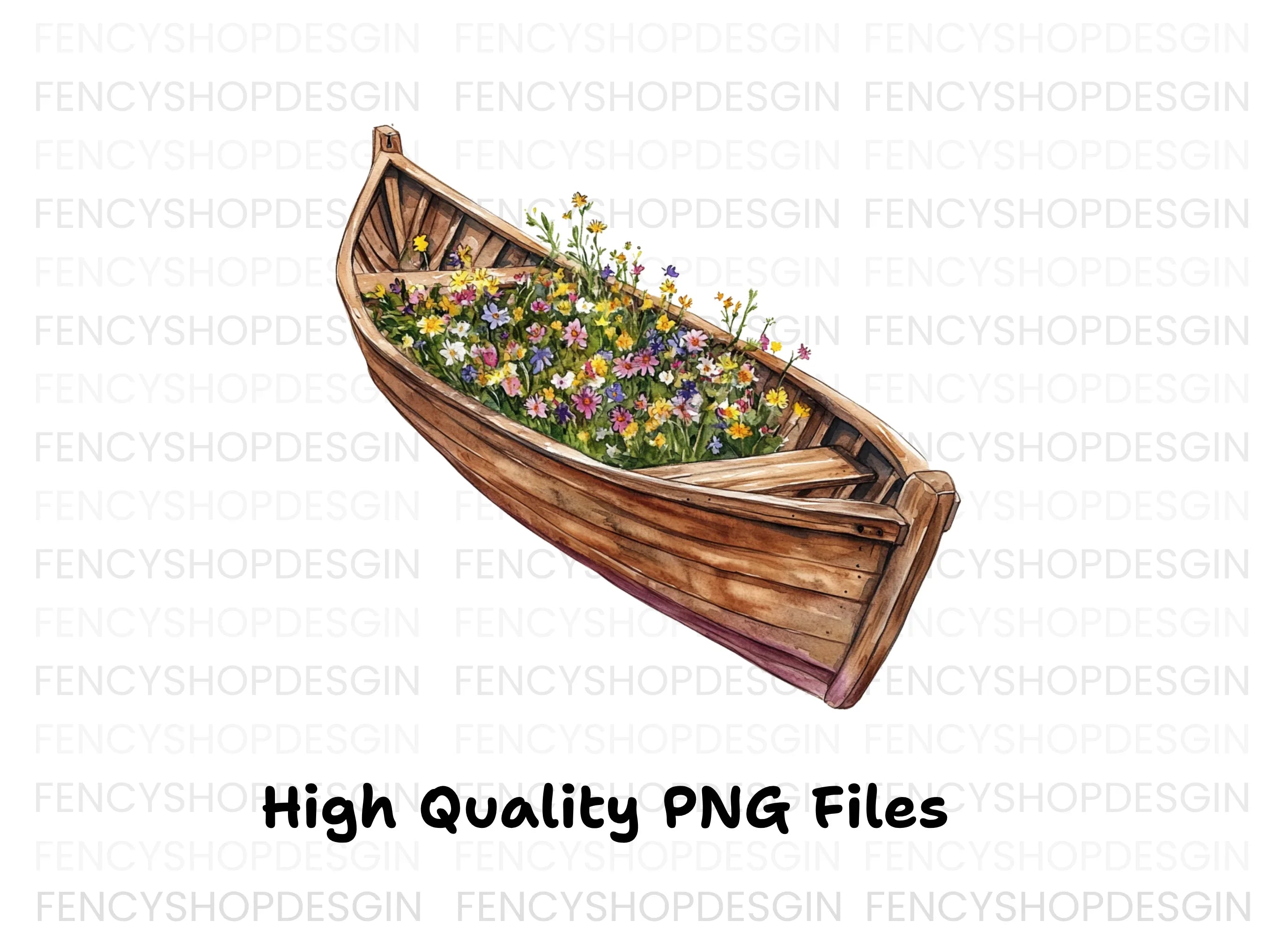 Floral Boat Clipart Bundle