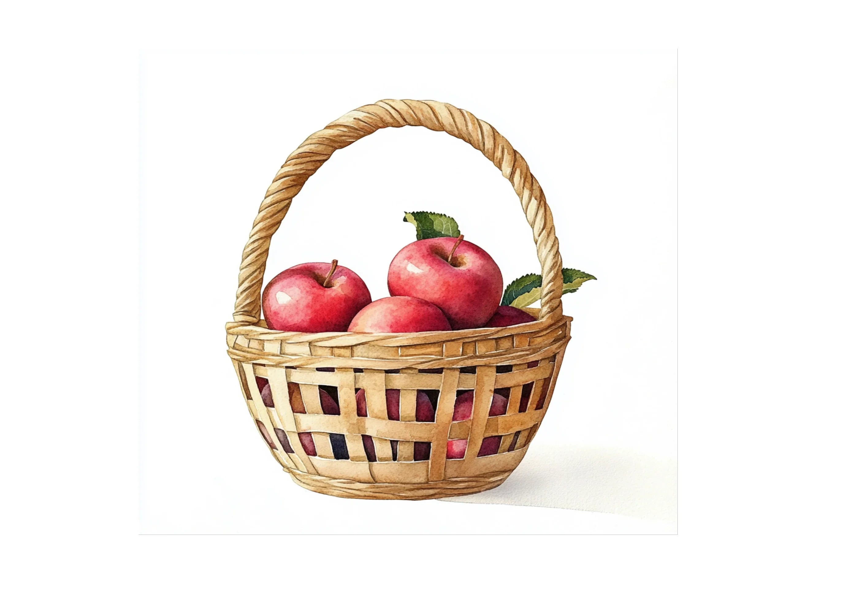 Hand Drawn Apple Basket Illustrations Clipart Bundle