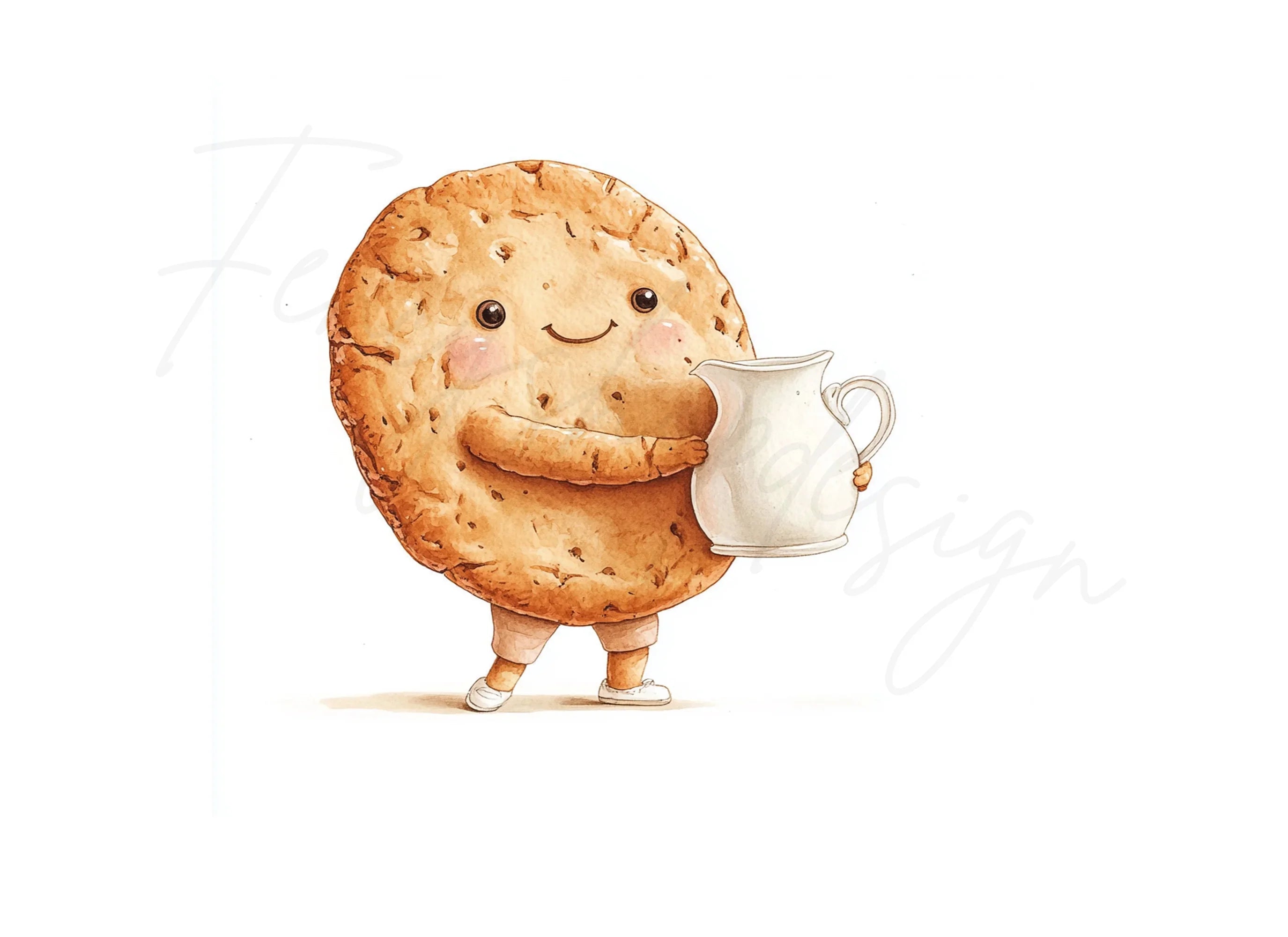 Happy Cookie and Milk Jug Clipart Bundle