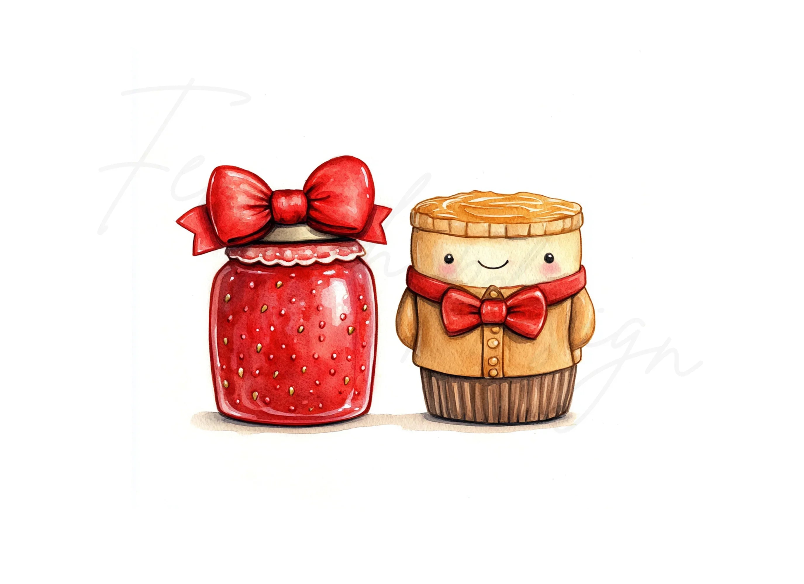Sweet Jam Jar and Butter Duo Clipart Bundle