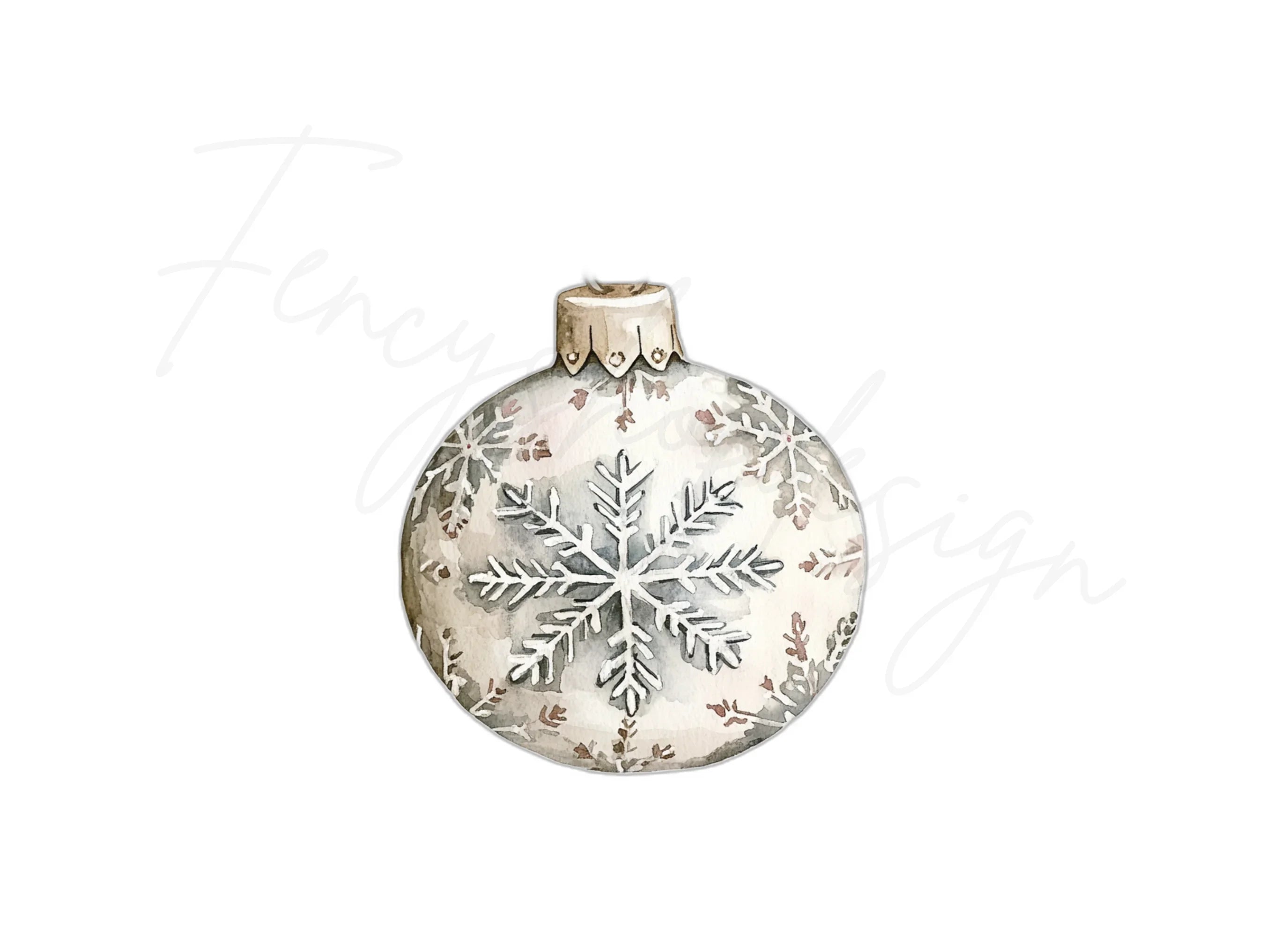 Snowflake Christmas Ornaments Clipart Bundle