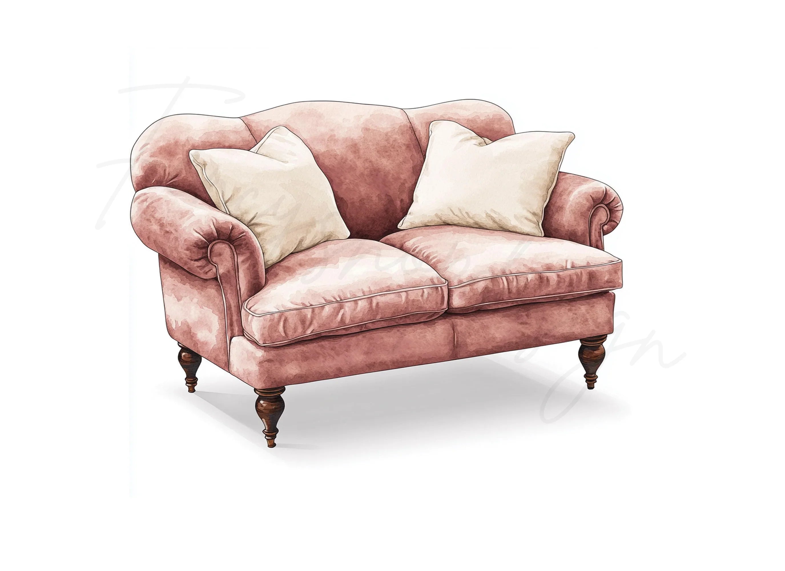 Charming Pink Sofa Clipart Bundle