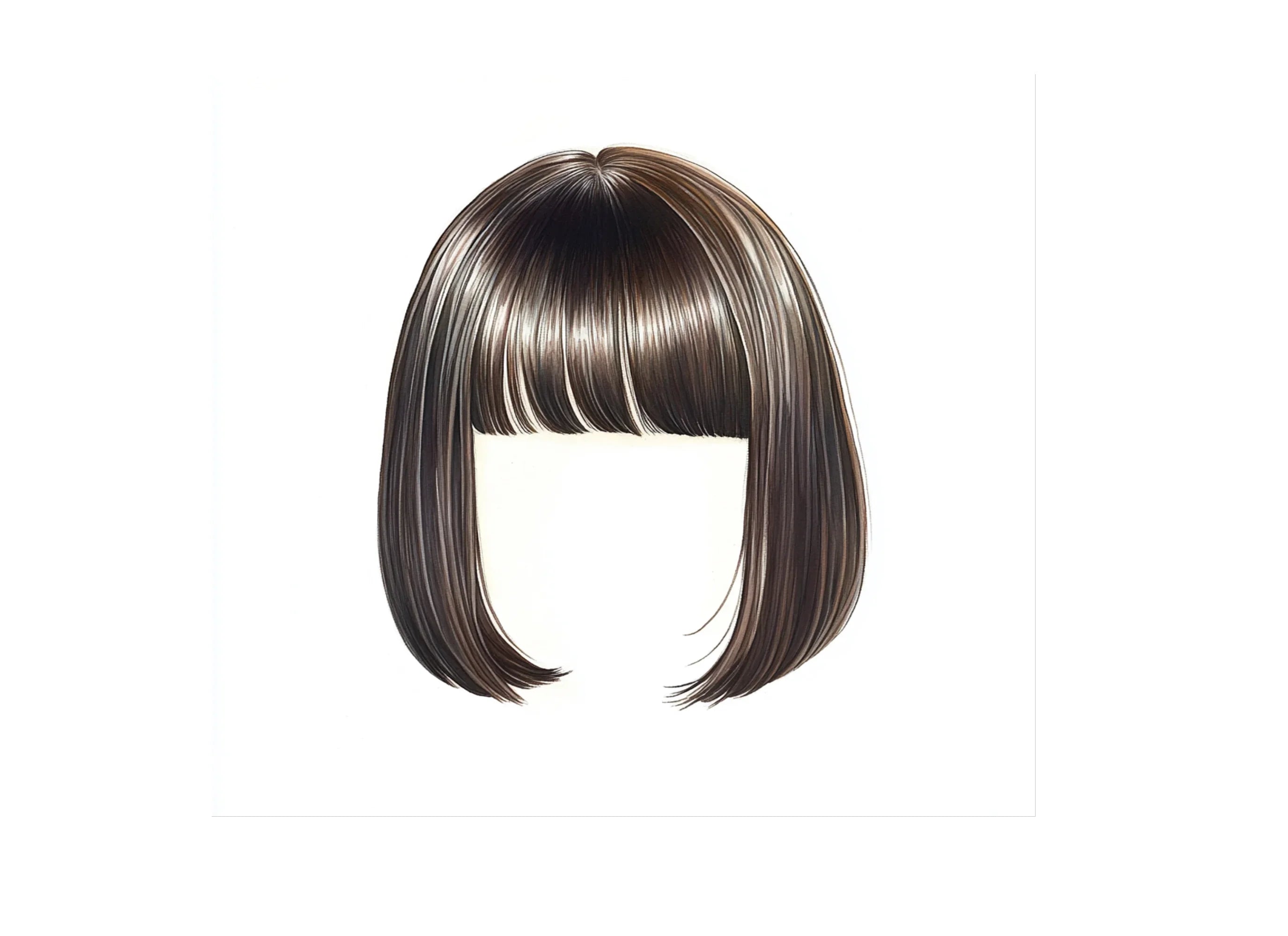 Sleek Bob Hair Wig Clipart Bundle