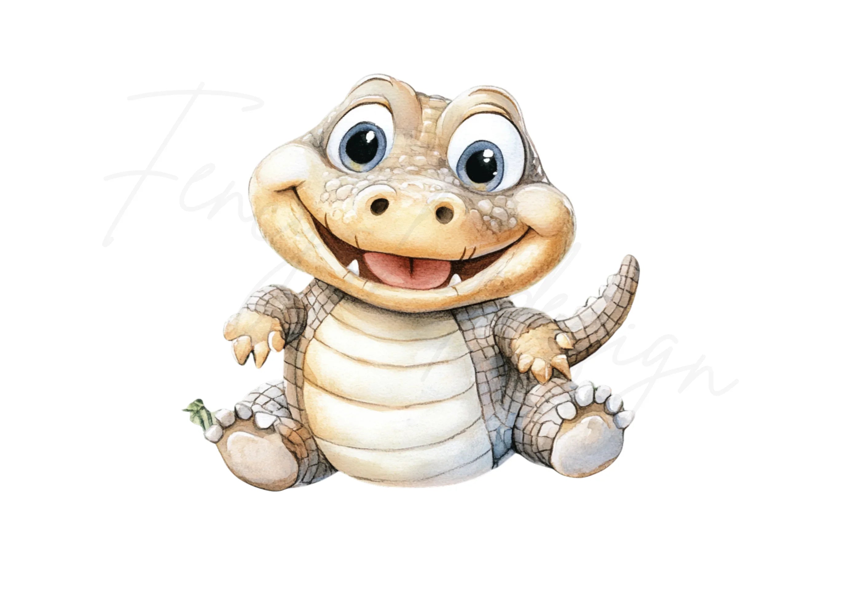 Cute Alligator and Crocodile Clipart Bundle