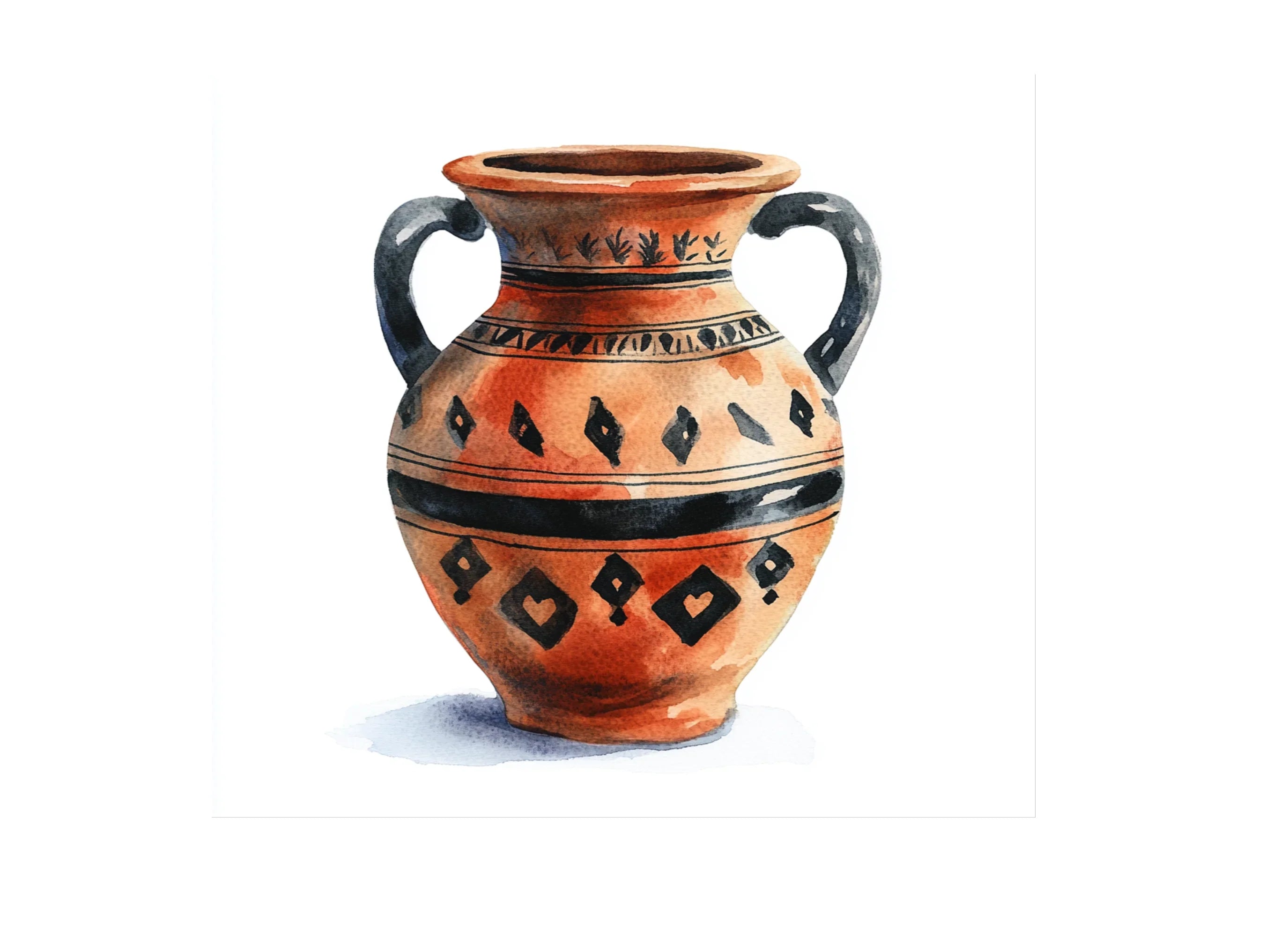 Terracotta Greek Vases Clipart Bundle