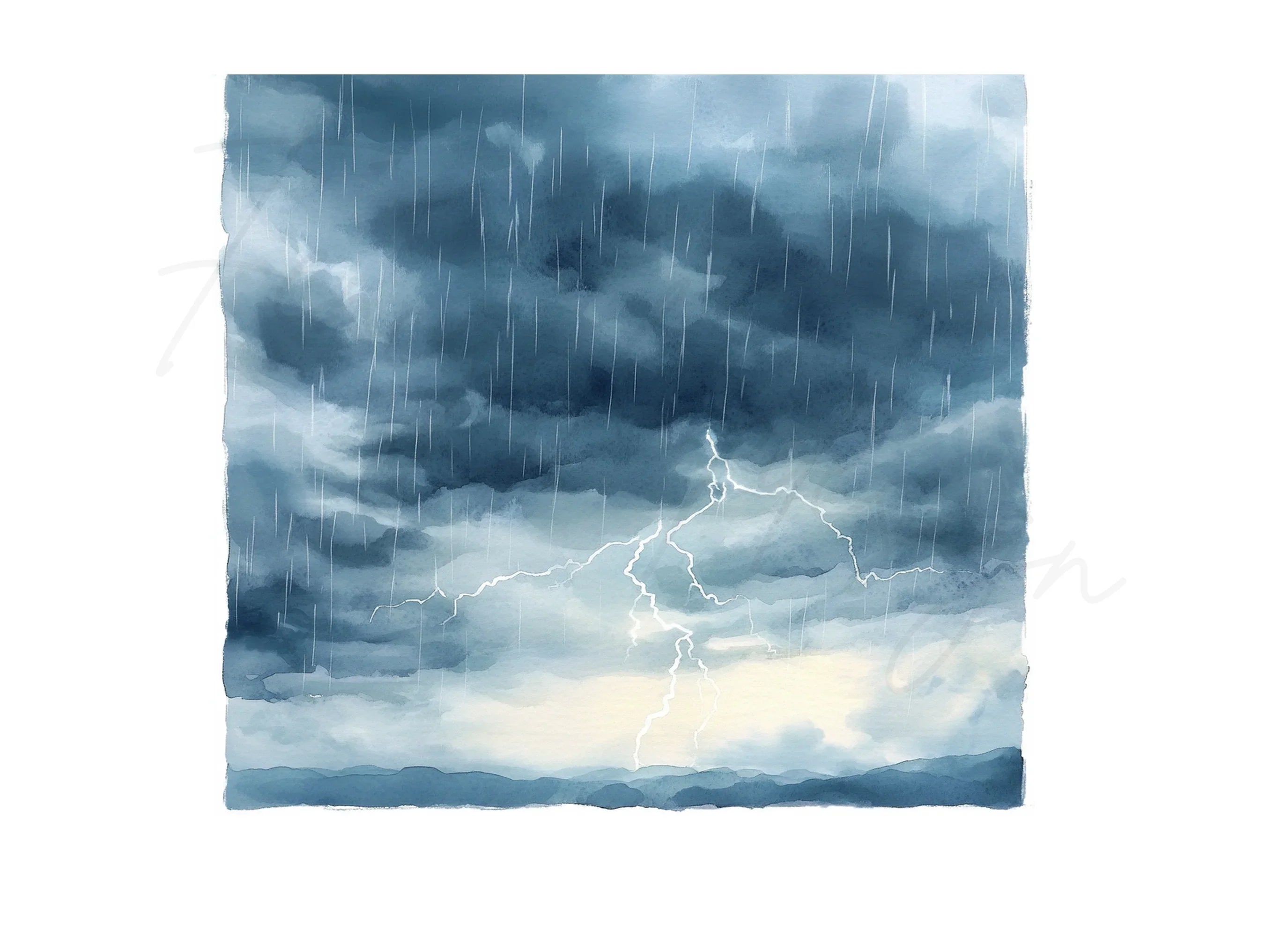 Dramatic Rain and Lightning Clipart Bundle