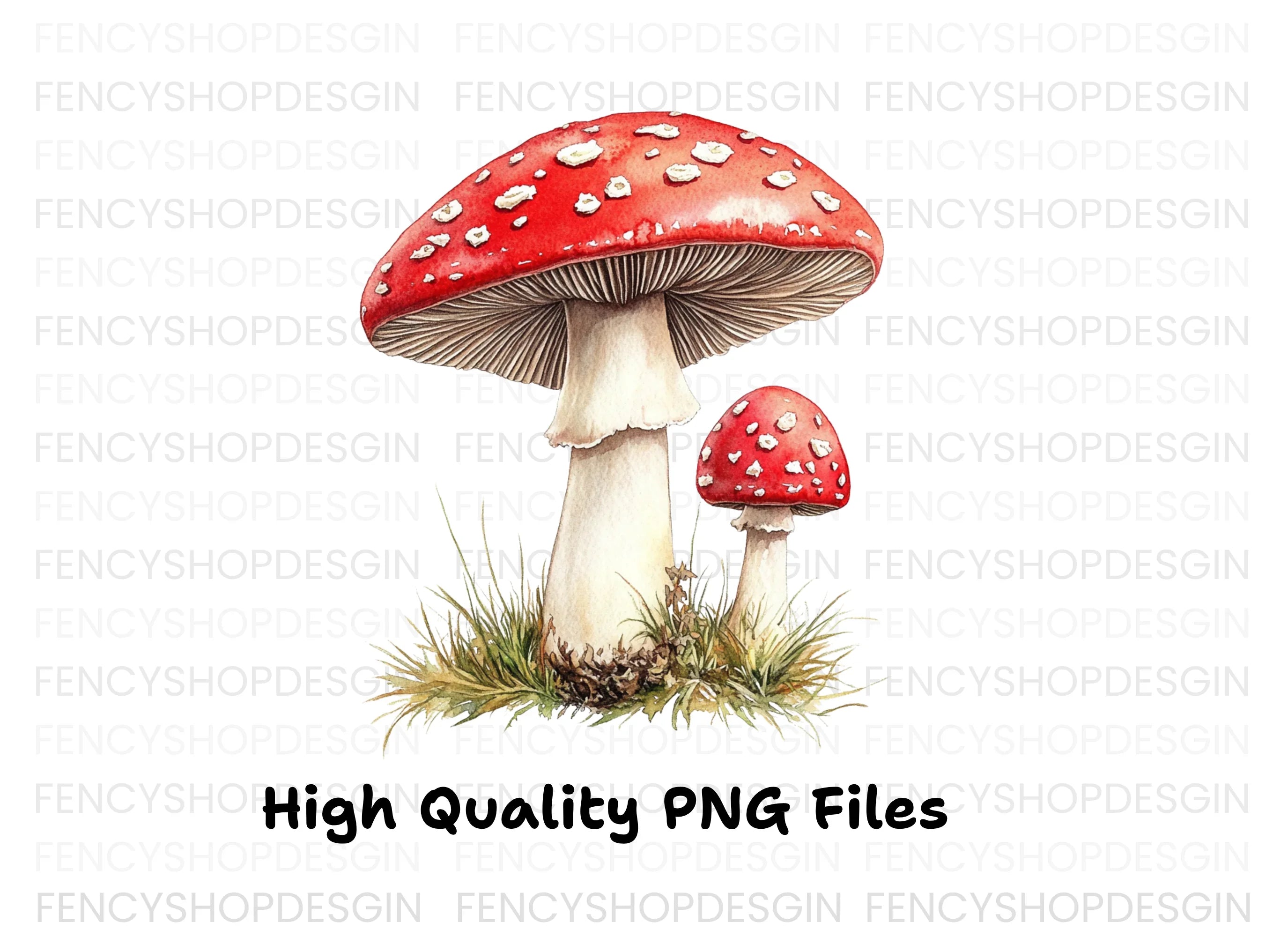 Fly Agaric Mushrooms Clipart Bundle