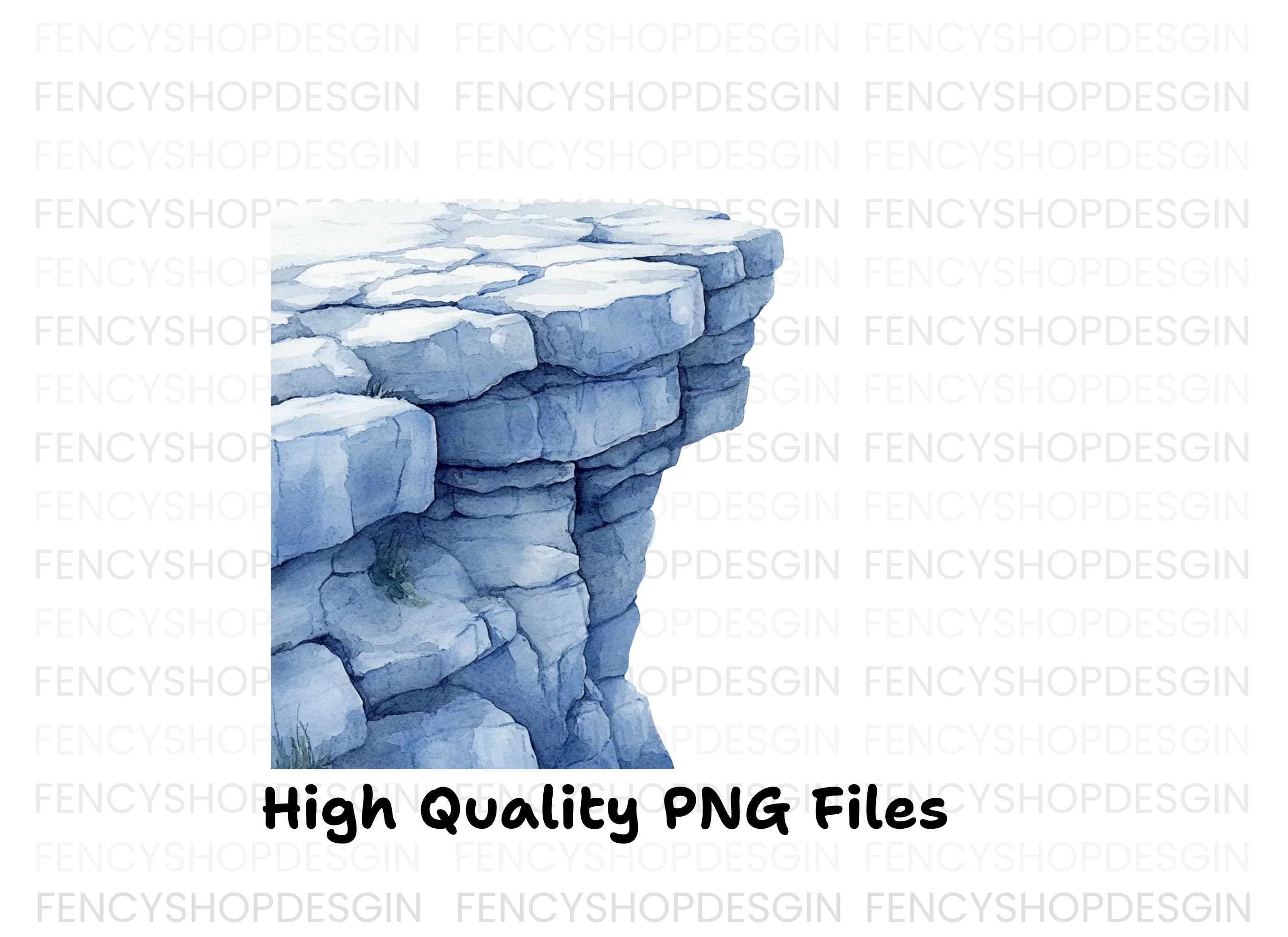Icy Cliff Gap Clipart Bundle