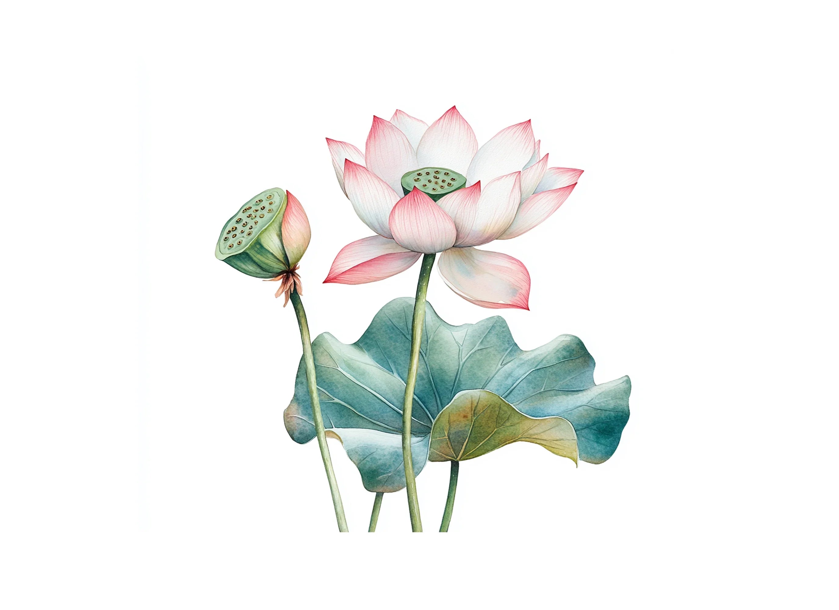 Elegant Lotus Flower Clipart Bundle