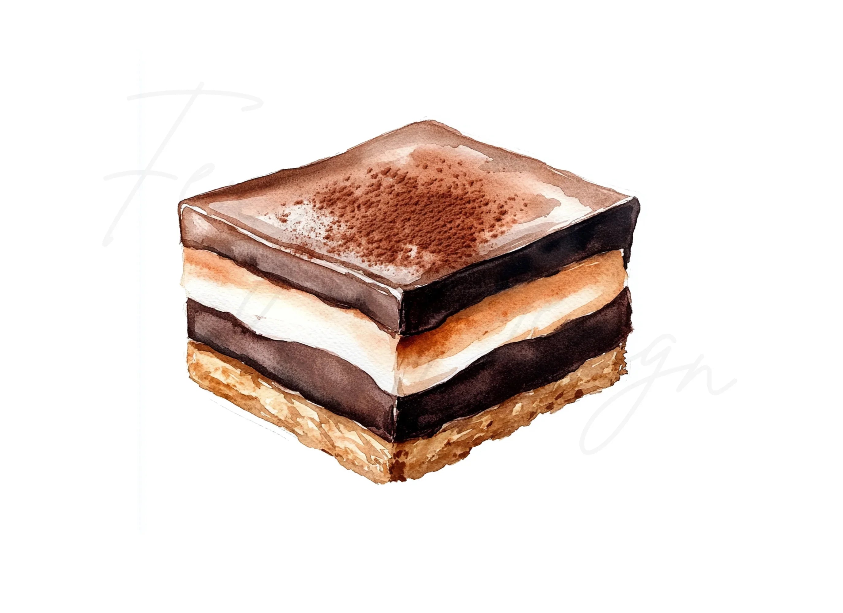 Chocolate Dessert Squares Clipart Bundle