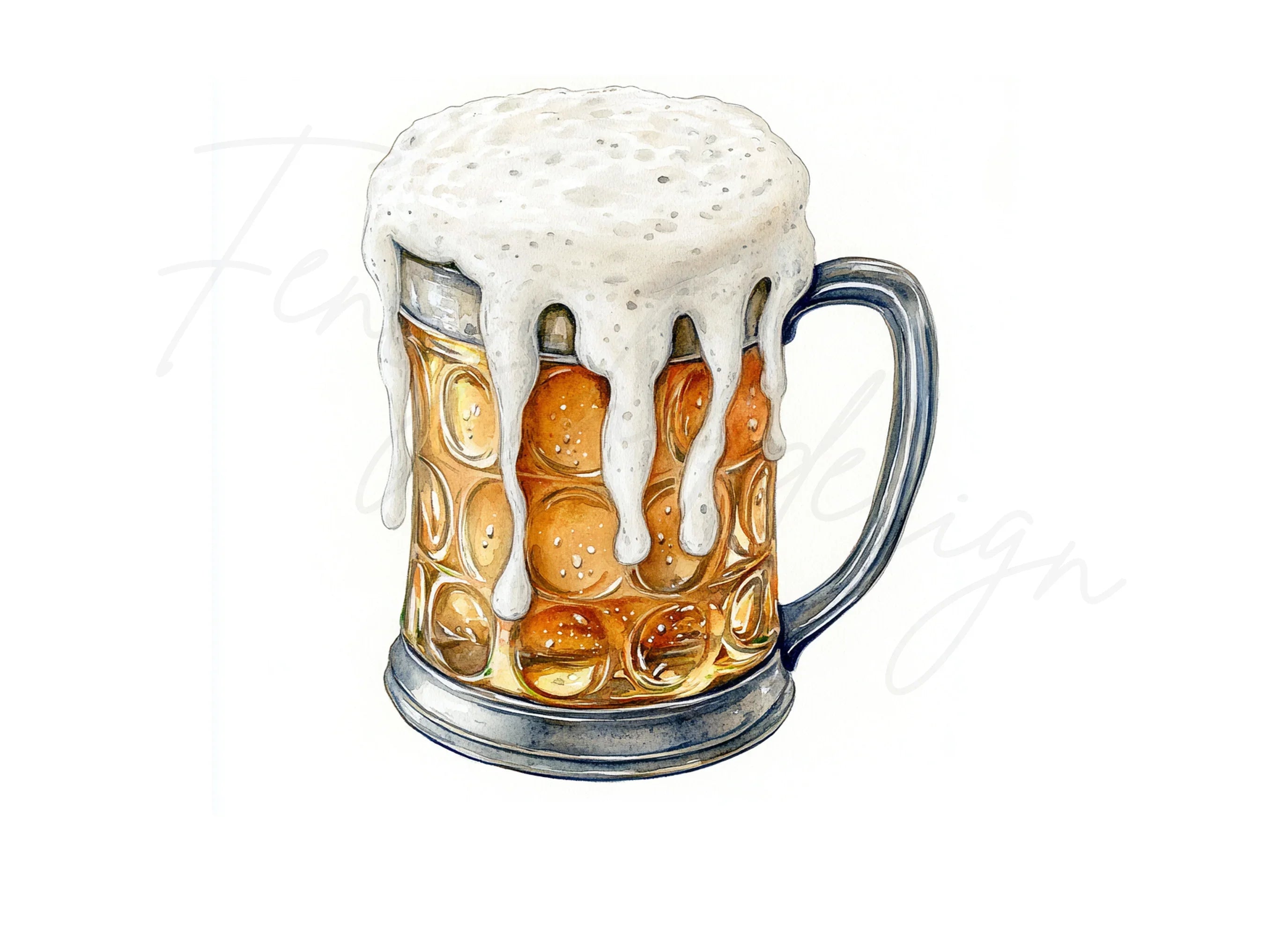 Frothy Beer Mugs Clipart Bundle