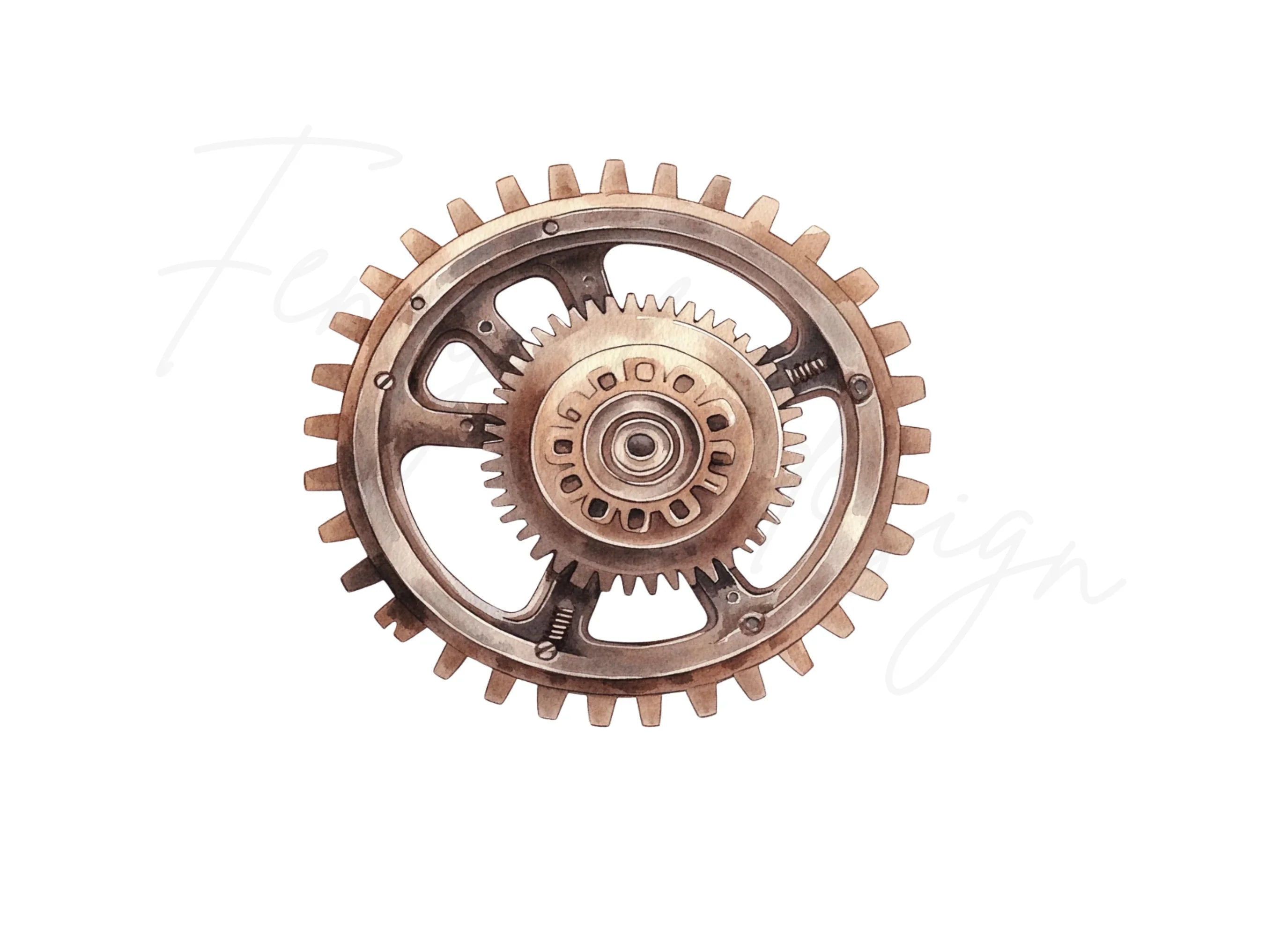 Steampunk Gear Element Clipart Bundle