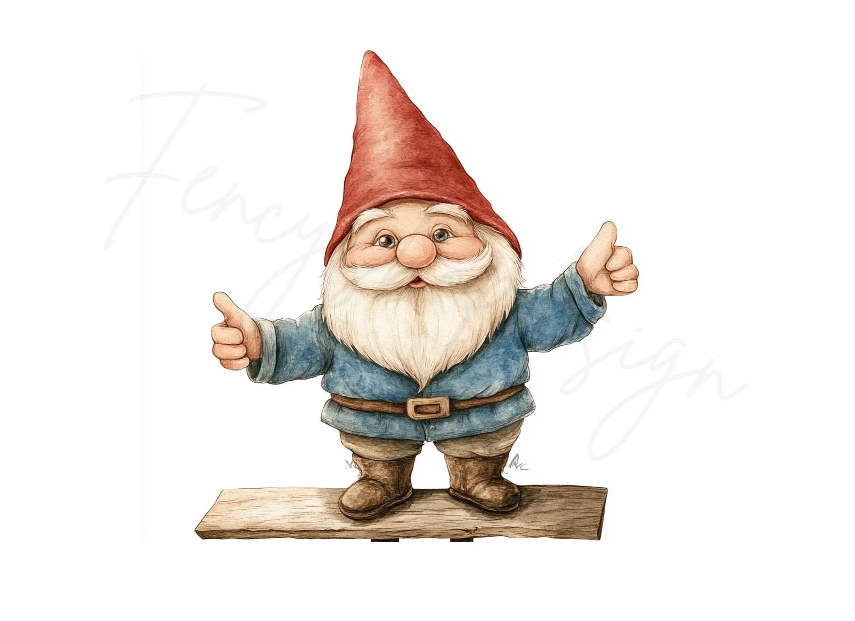 Happy Gnome Thumbs Up Clipart Bundle