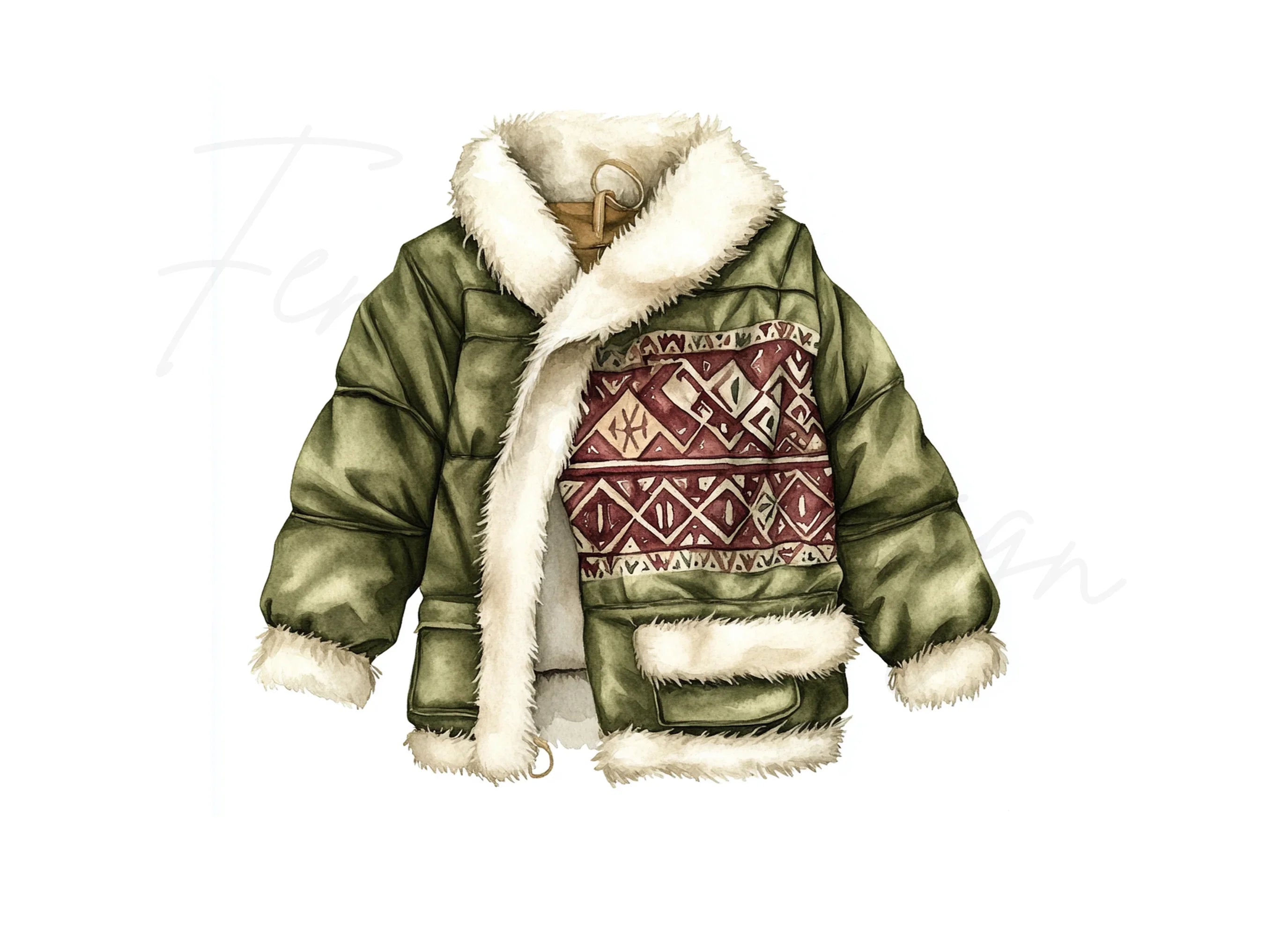 Cozy Winter Jacket Clipart Bundle
